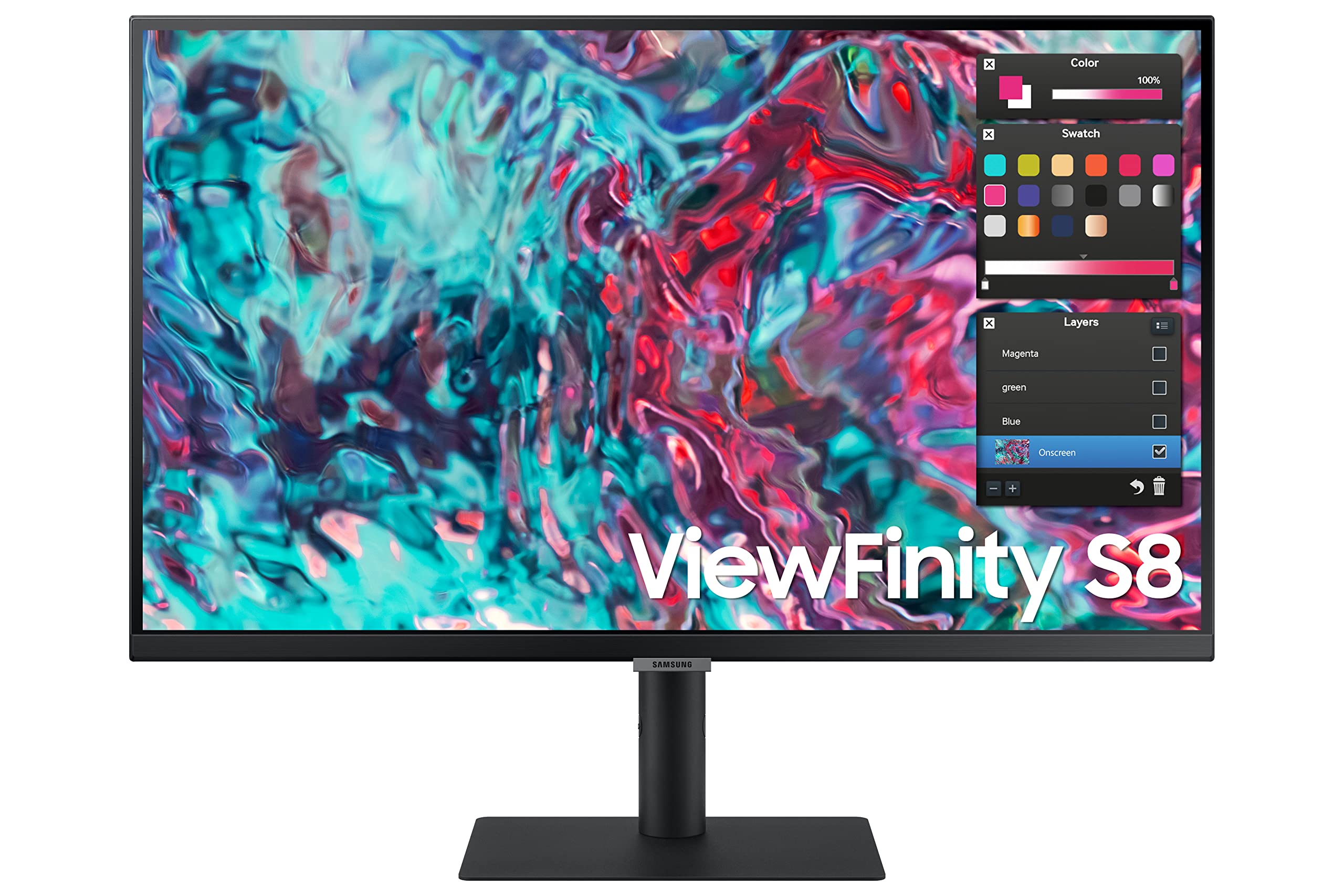 Samsung 27-Inch ViewFinity S8 Series 4K UHD High Resolution Monitor, IPS Panel, 60Hz, Thunderbolt 4, HDR 10+, Built-in Speakers, Height Adjustable Stand, S27B804TGN, Black
