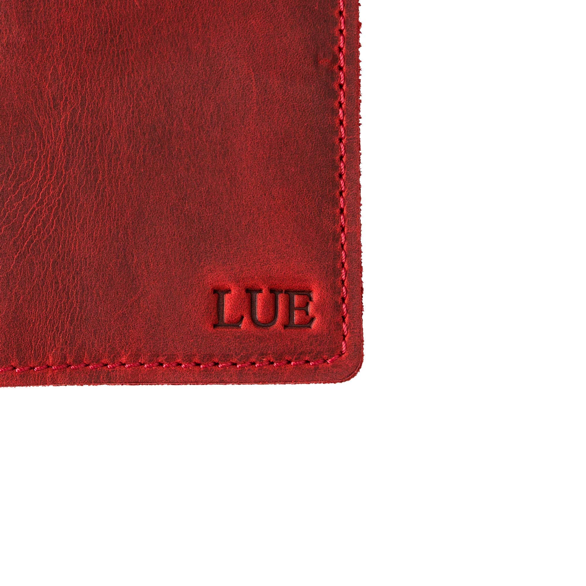 PEGAI Personalized Leather Passport Holder Cover Wallet Travel Essentials | 100% Soft Touch Rustic Travel Wallet Case, International Travel Must Haves | DeKalb (Rose Red)