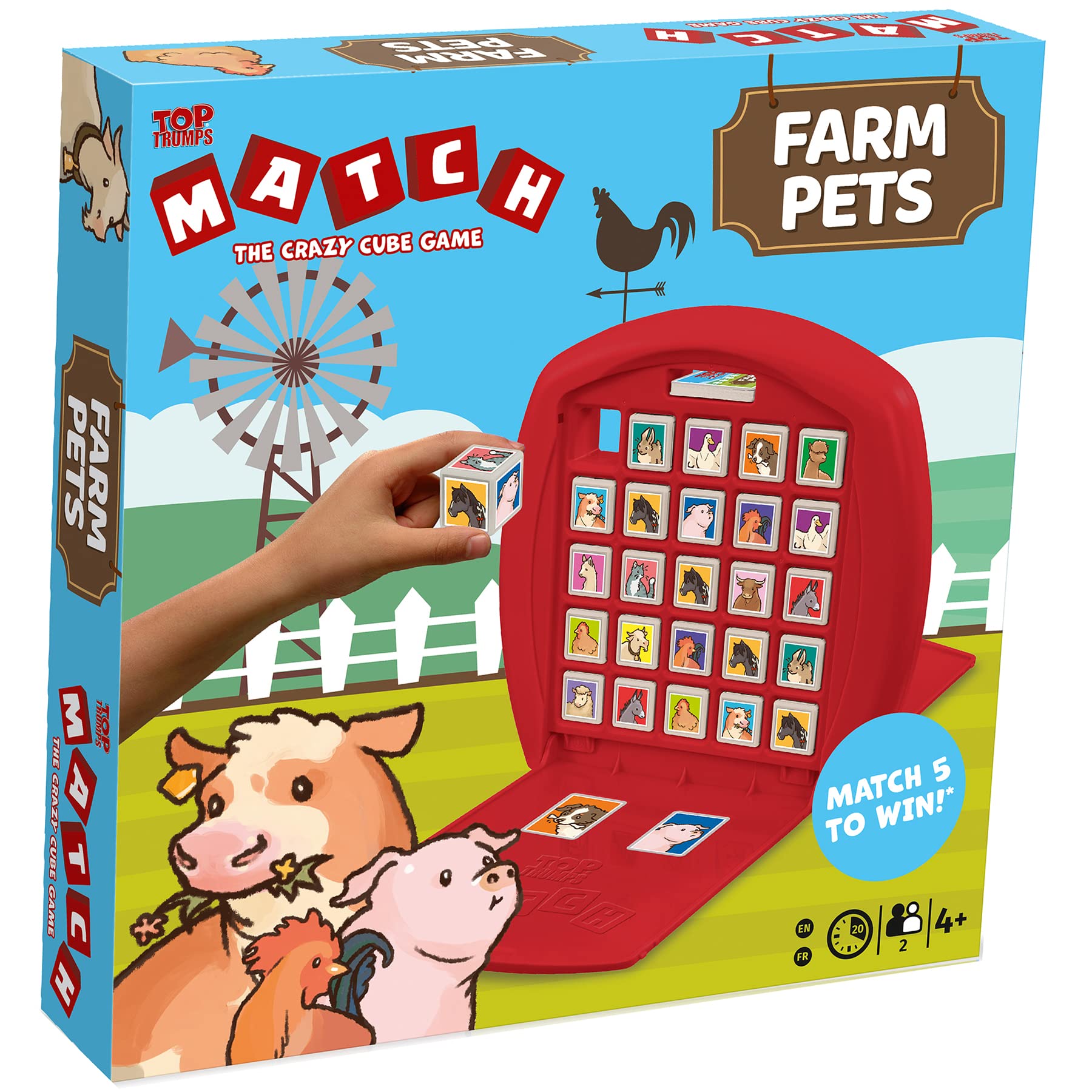 Top Trumps Match Game Farm Pets - Family Board Games for Kids and Adults - Matching Game and Memory Game - Fun Two Player Kids Games - Memories and Learning, Board Games for Kids 4 and up
