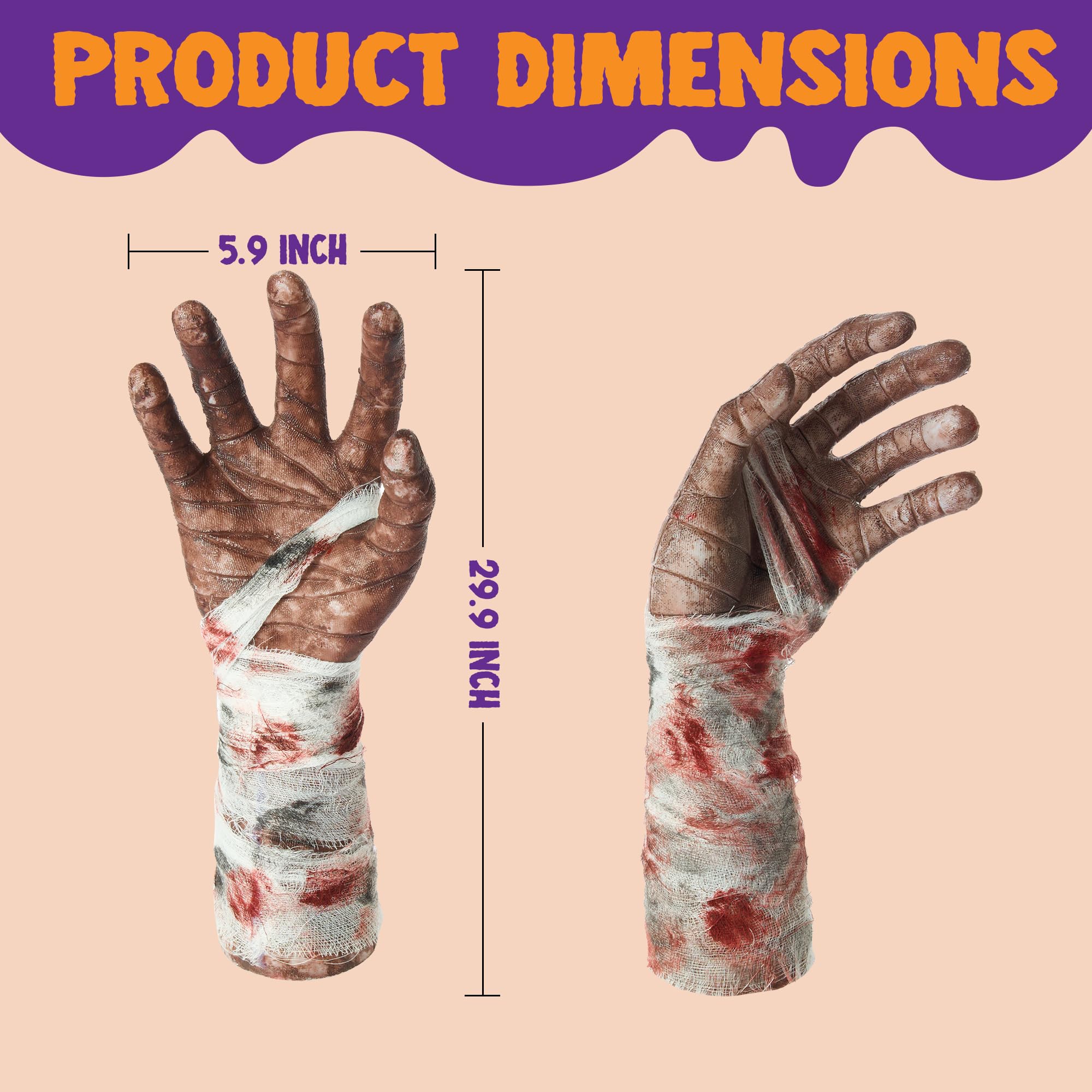 JOYIN Halloween Zombie Arm Stakes, Halloween Yard Ground-Breaker Stakes for Halloween Outdoor Yard Decorations