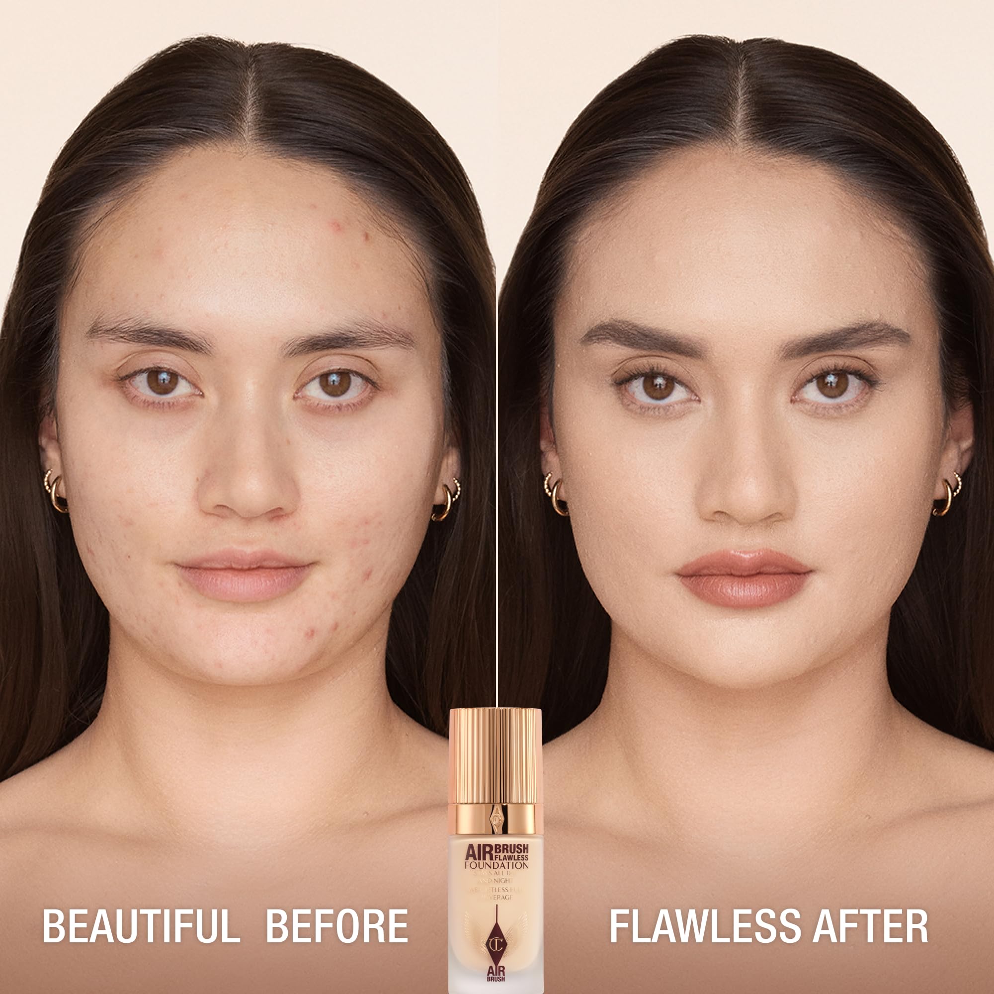Charlotte Tilbury Airbrush Flawless Matte Foundation - Full Coverage Liquid Makeup with a Natural-Matte Finish - Smoothes & Blurs Pores - Waterproof & Transfer Resistant - 3 Neutral