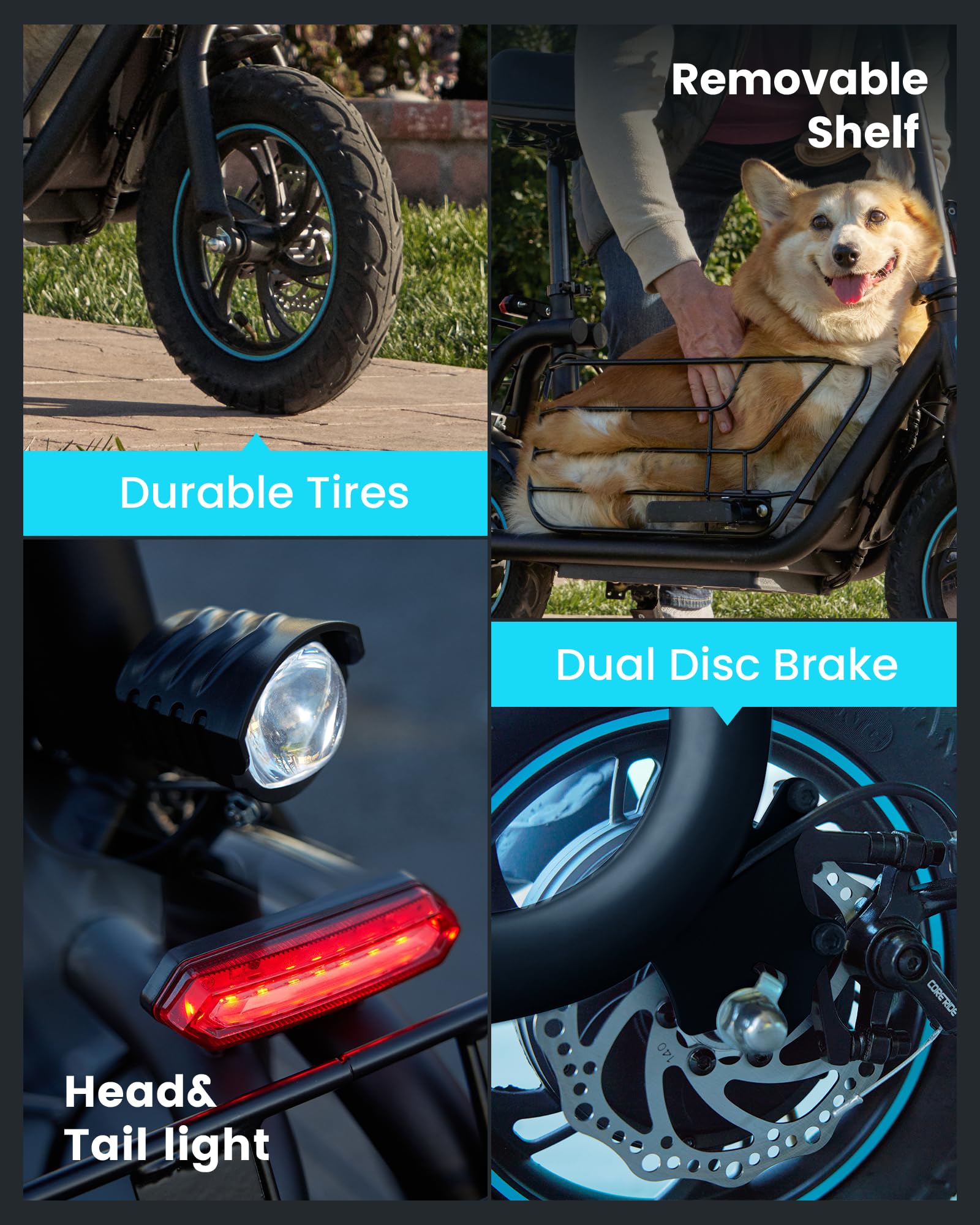 Gyroor Electric Scooter for Adults with Large Pet Basket – Dog-Friendly 550W Motor 19 MPH, 20 Mile Long Range, Foldable Commuter E-Scooter with Comfort Seat for Pets & Groceries