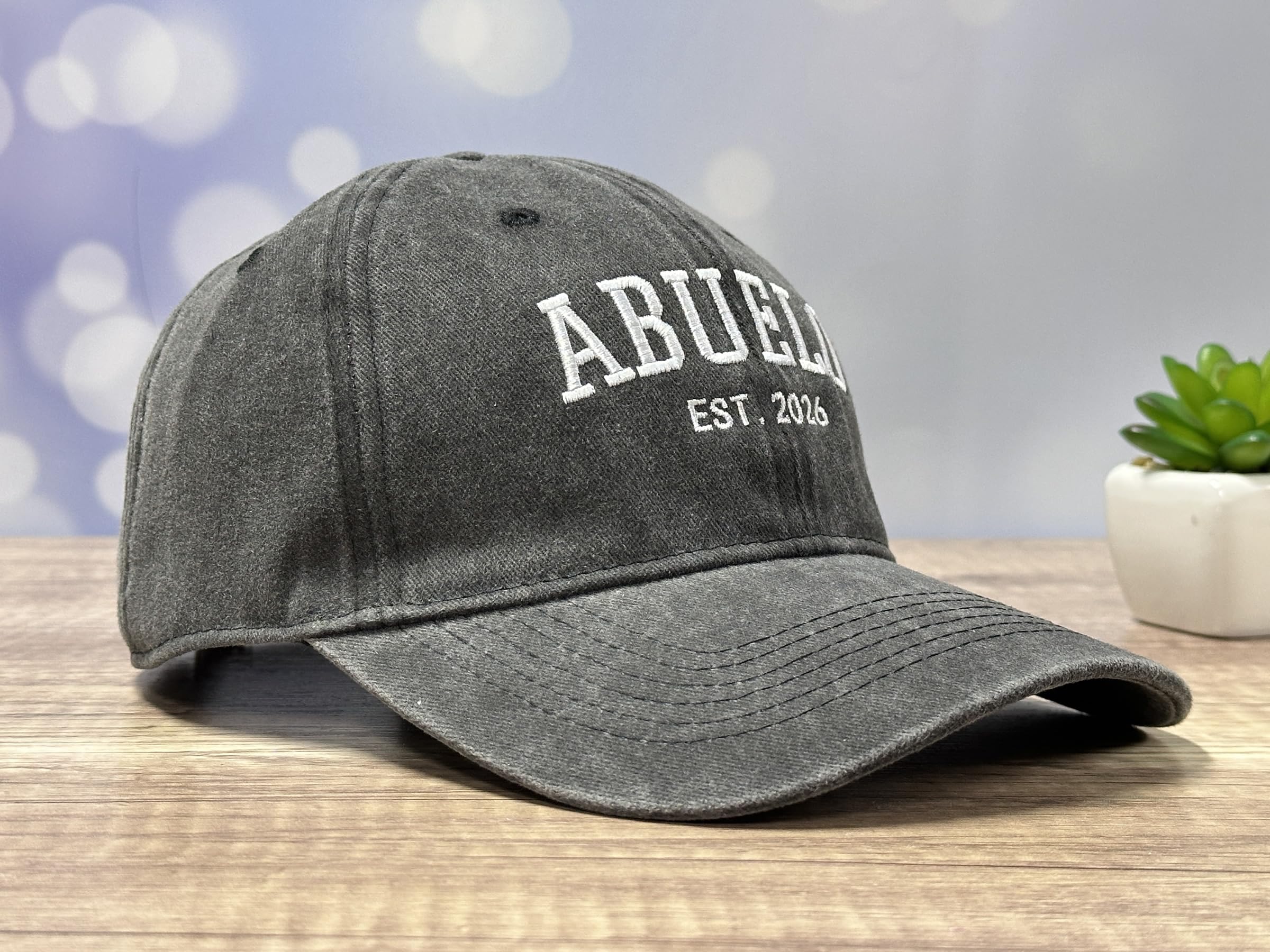 GDIQ Abuelo Established 2026 Hat, Gifts for New First Time Grandpa Grandfather Papa, Embroidered Washed Cotton Baseball Cap for Men