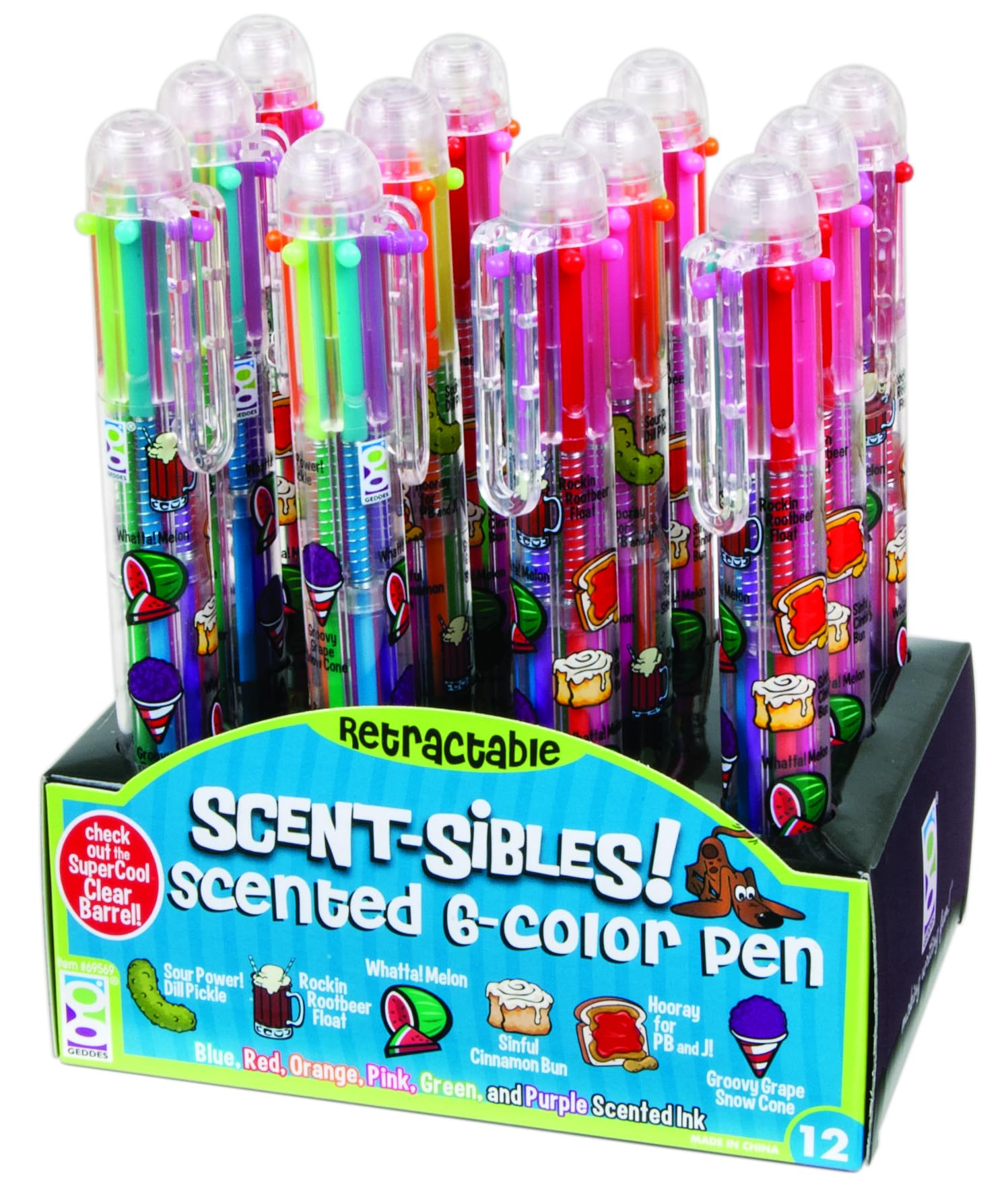 Raymond Geddes Scent-Sibles 6-Color Multicolor Pen Set With Scented Ink (Pack of 12)