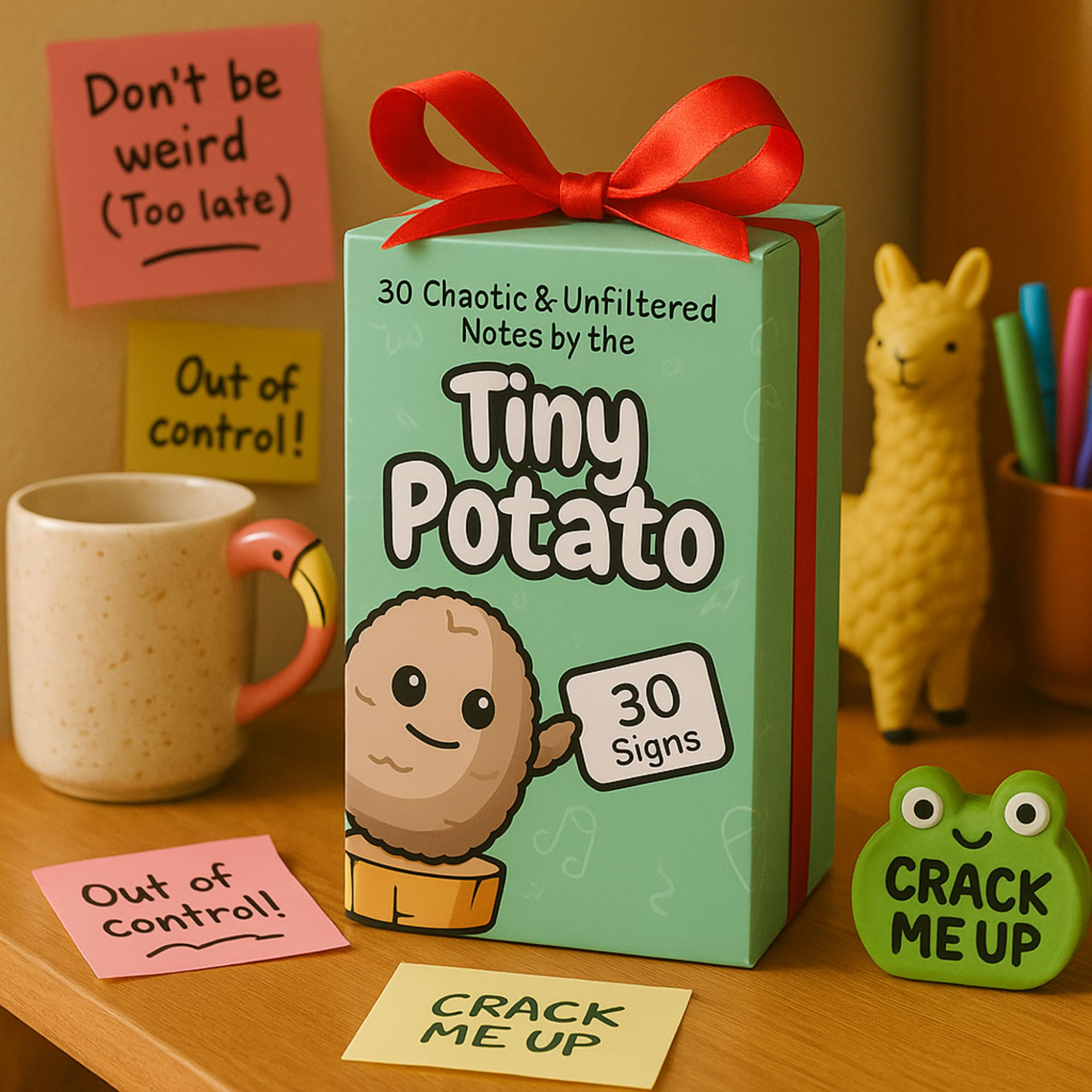 Funny Friendship Gift - Tiny Potato with 30 Sassy Messages for Women Friends Bestie BFF Coworkers - Best Friend Birthday Gifts for Women Sister | Positive Crochet Unique Present Idea for Mothers Day