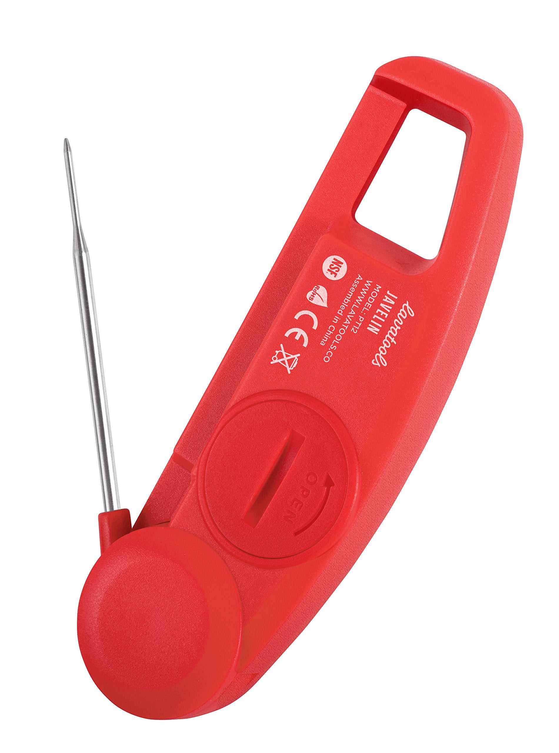 Lavatools Javelinยฎ Ultra-Fast 2-Second Digital Instant Read Meat Thermometer for Grill and Cooking, 2.75" Probe, Compact Foldable Design, Large Display, IP65 Water Resistant, NSF Certified โ Sambal