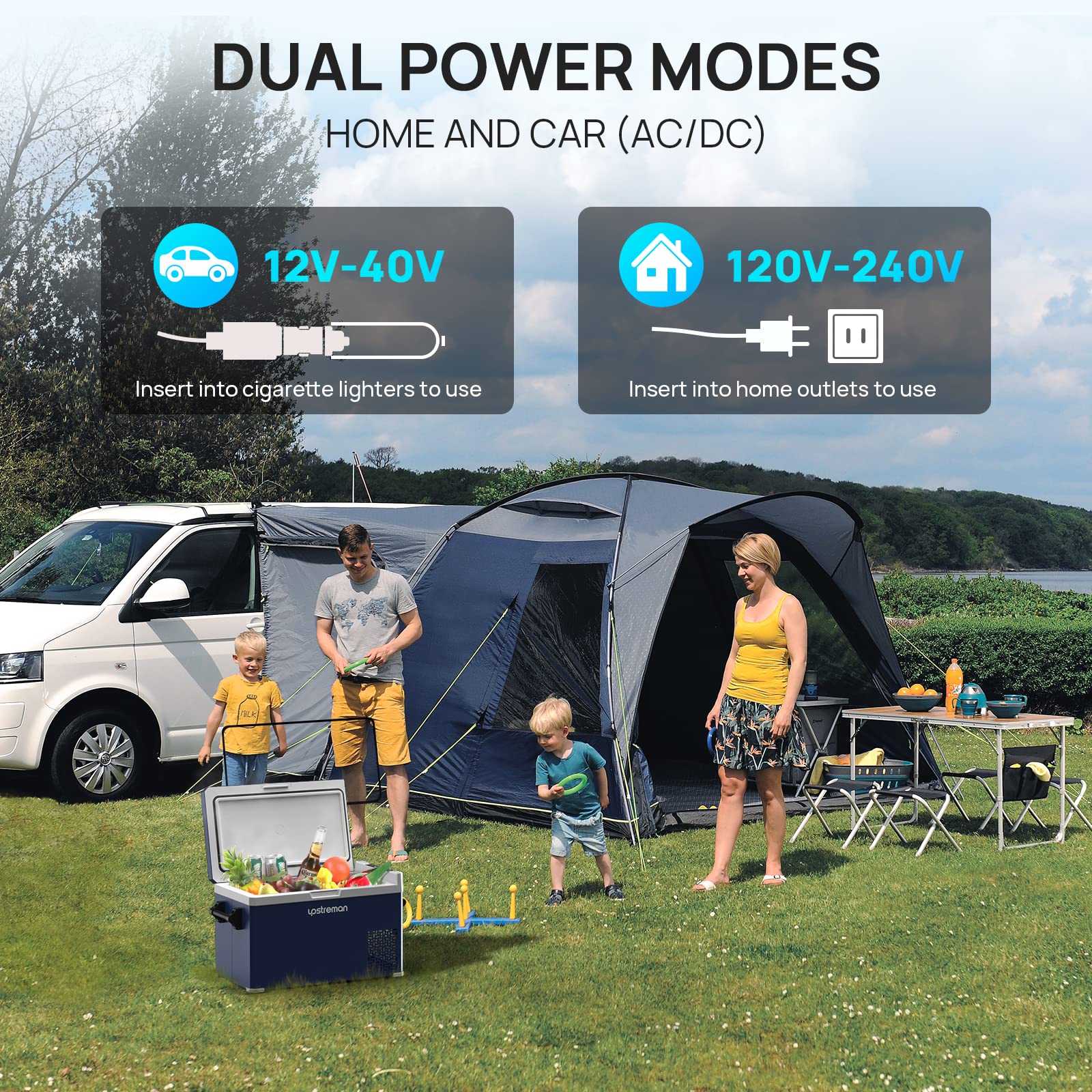 Upstreman C3 12 volt Refrigerator, 30L(32 Quart) Portable Car Refrigerator, Electric Cooler and Freezer with Dual Temperature Display, -4℉-68℉, Fridge for camping, RV and Home
