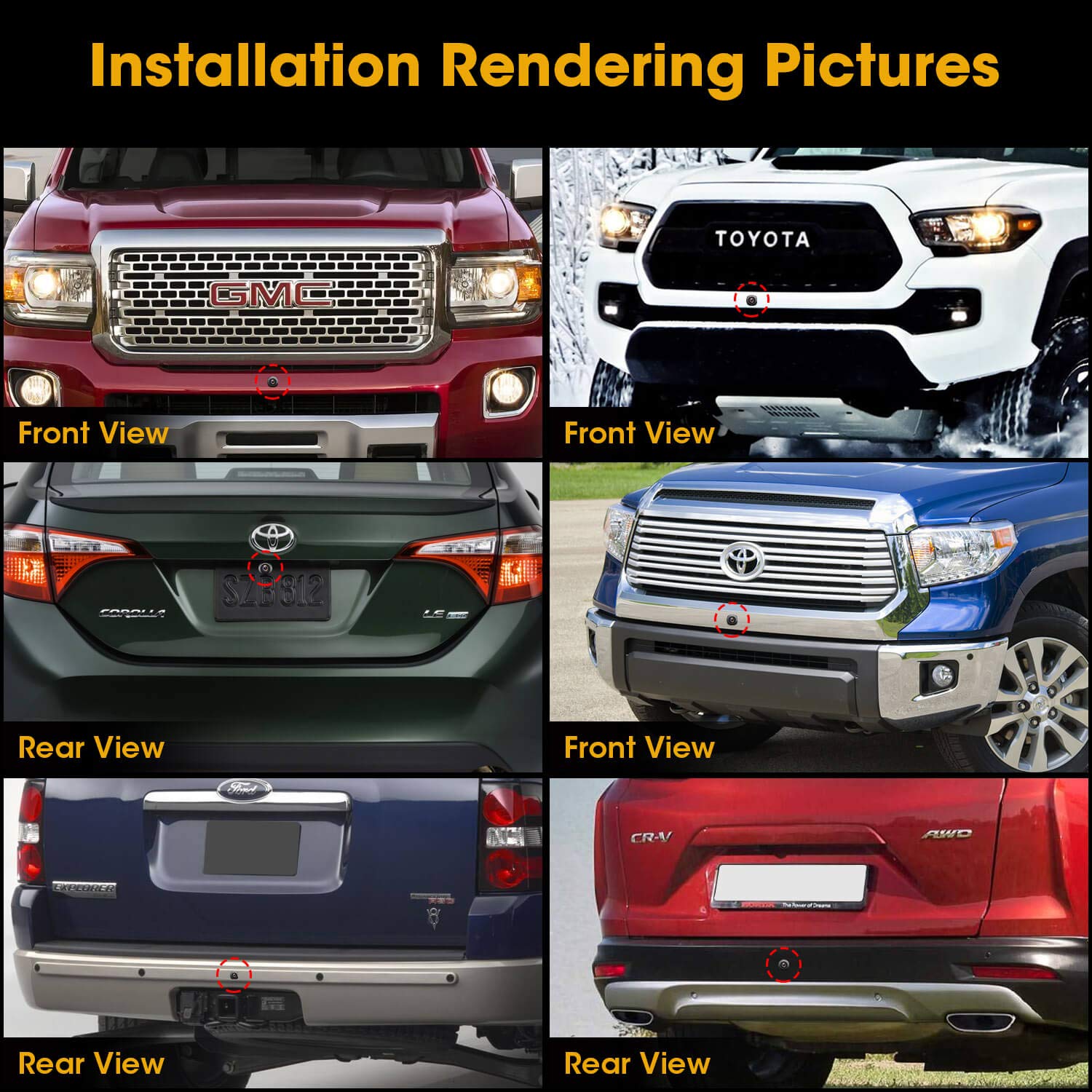 NATIKA Backup/Front/Side View Camera: No Distortion Effect Starlight Night Vision HD Metal Flush or Surface Mount CVBS | AHD Reverse Rear View Backup Camera for Cars Pickup Trucks SUVs RVs Vans