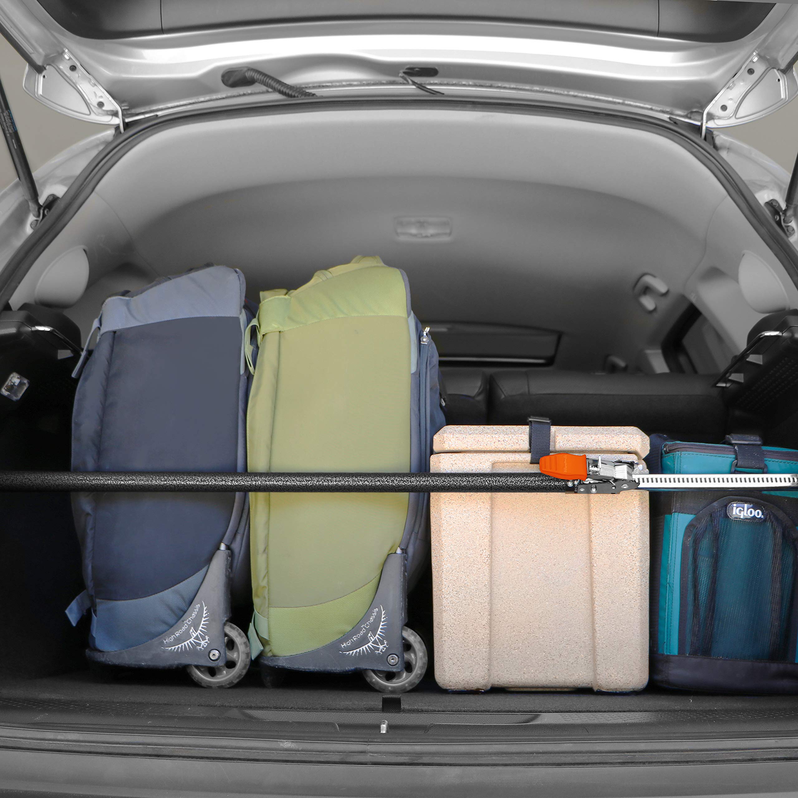 Rightline Gear Adjustable Ratcheting Cargo Bar for Pickup Truck Bed, 40 to 70 Inches, Black