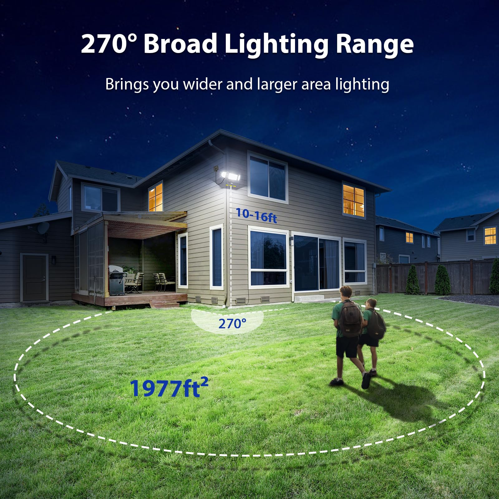 iMaihom 100W Motion Sensor LED Security Light with Plug, 9000LM Flood Lights Outdoor Plug in, 6500K Exterior Floodlight, IP65 Waterproof,3 Head Adjustable Motion Detector Light for Yard Garage (2Pack)