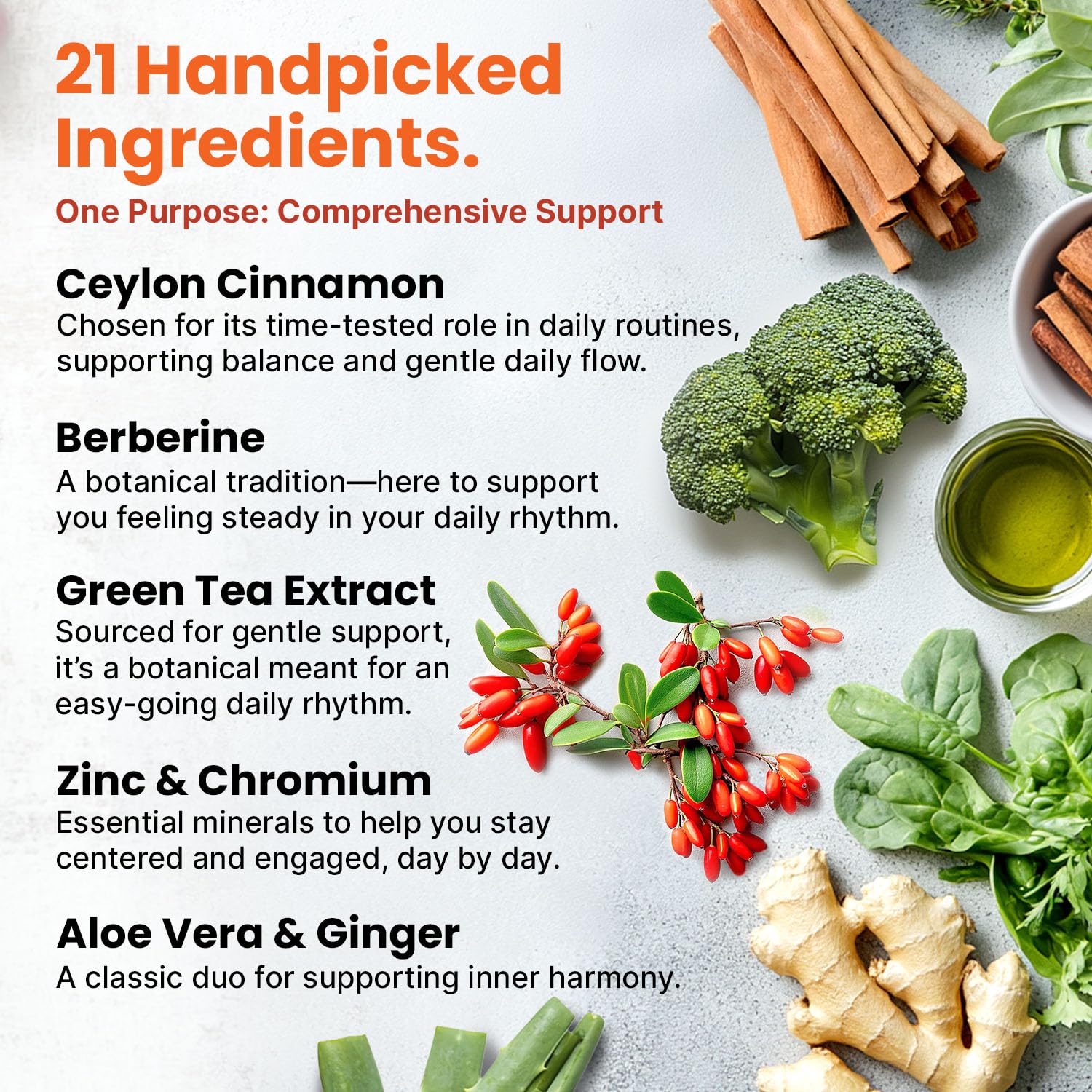 21-in-1 Berberine Supplement with Ceylon Cinnamon with Chromium, Bitter Melon and Green Tea Extract and Black Pepper Extract 5X for Energy & Metabolism Support with 5279 mg (120 ct, Pack of 2)