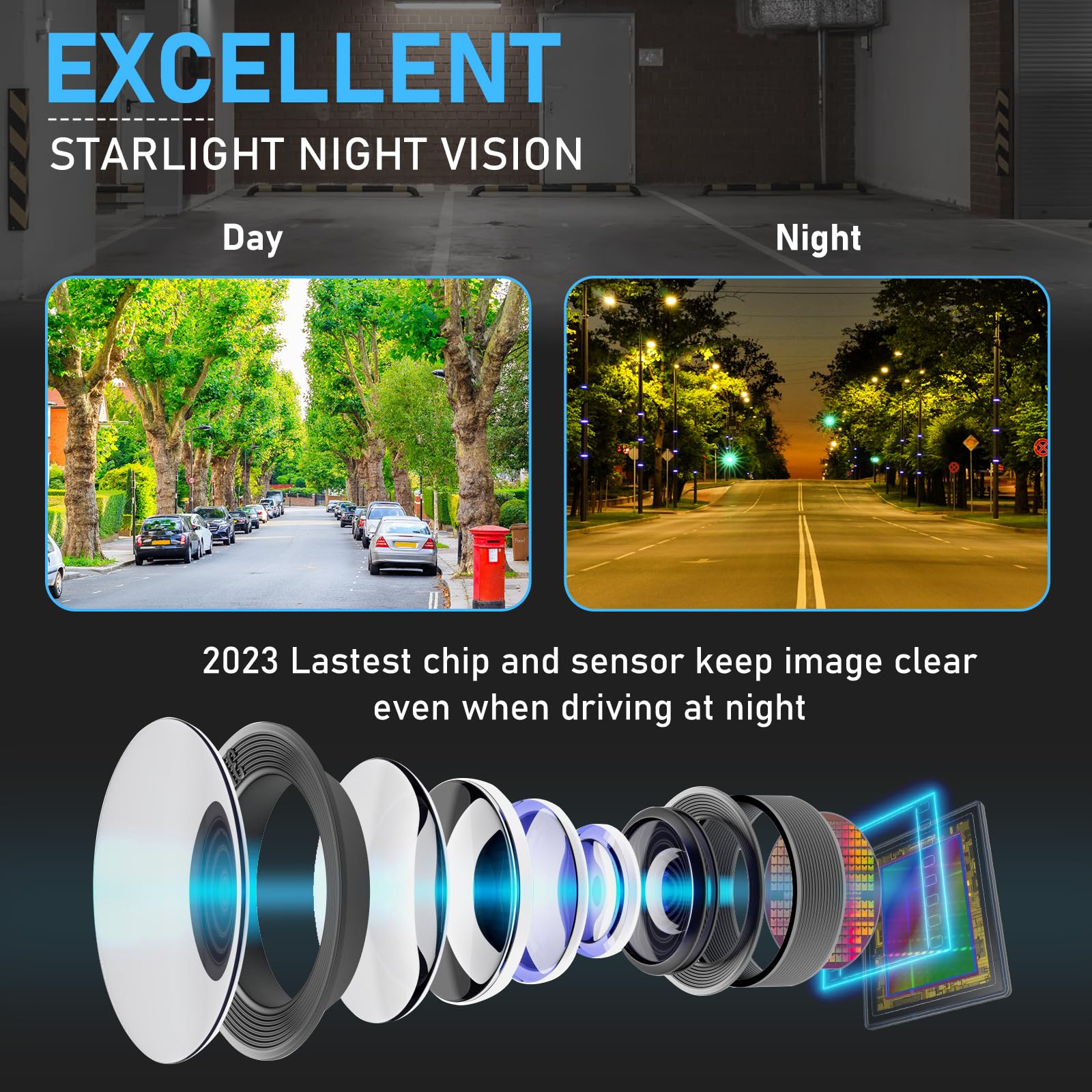 HD Backup Camera for Car Universal Front/Side/Rear Camera for 12V Car Truck Pickup SUV Rear View Reverse Camera with 360° rotation Angle Super Night Vision IP69K Waterproof