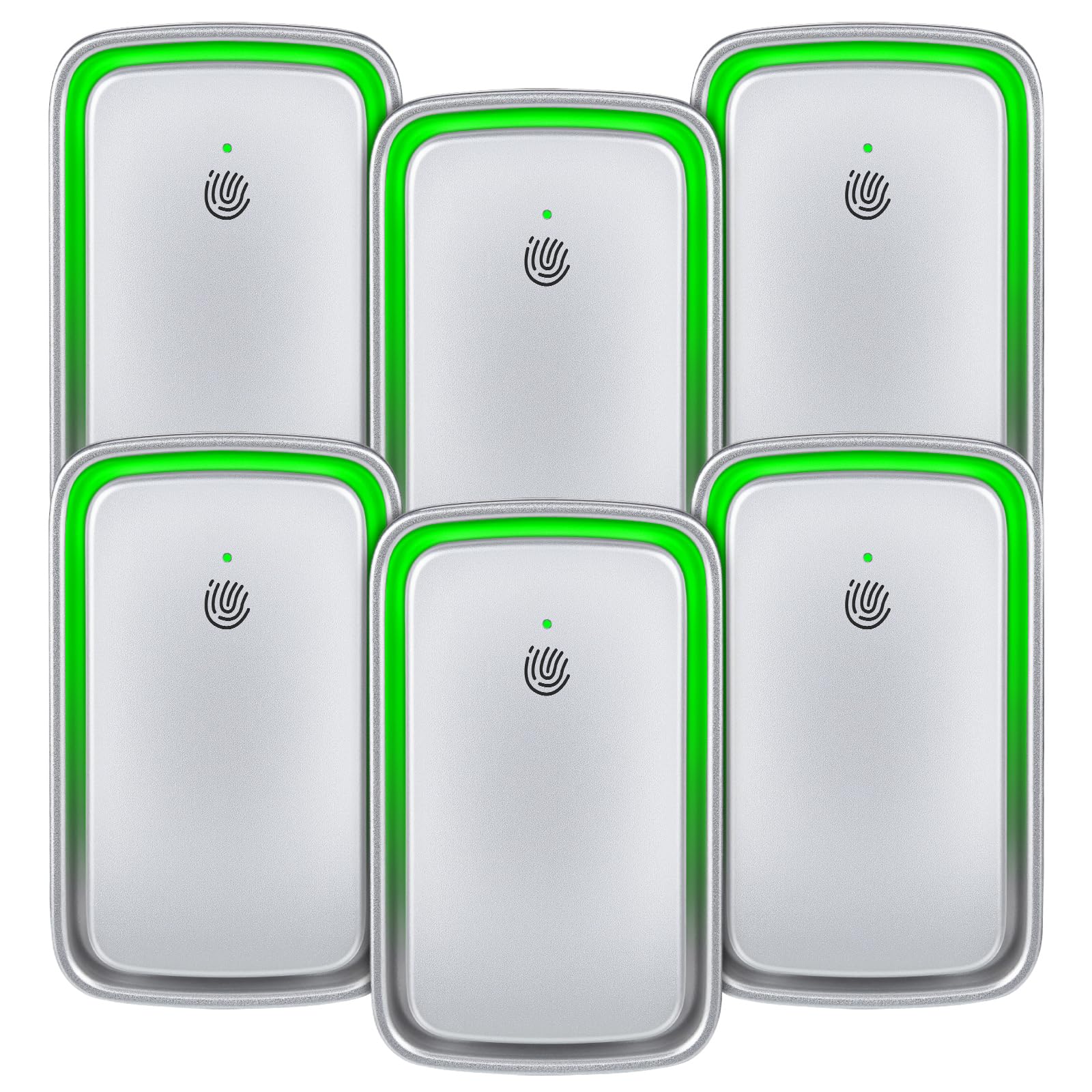 Plug in Ionic Air Purifier: 6 Pack Air Ionizers for Home - Silent Filterless - Negative Ion Air Purifier Freshener for Bedroom Office Bathroom Basement for Pet Odors,Dust,Smoke,Air Cleaner(Silver)