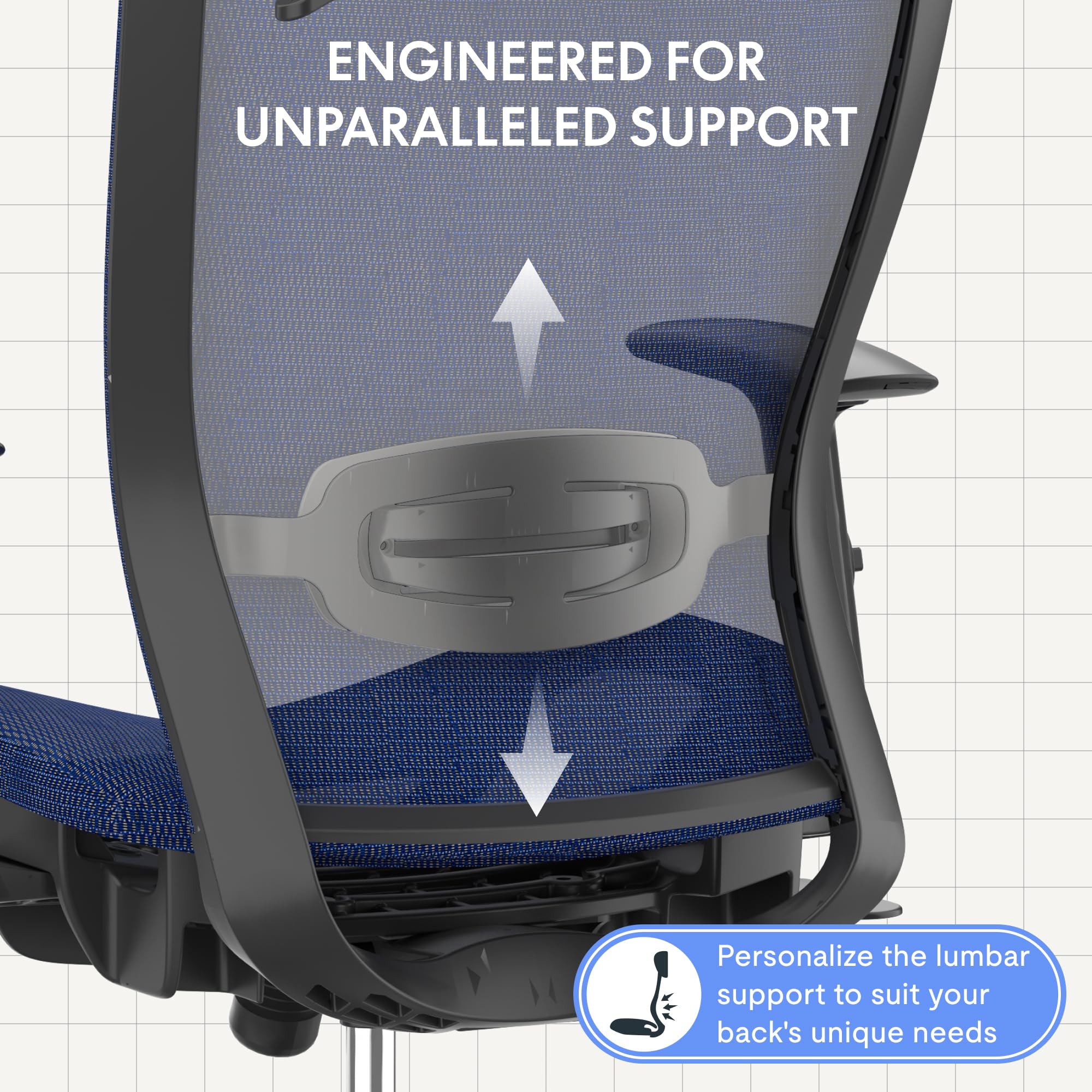 FLEXISPOT Ergonomic Office Chair Height Adjustable Computer Chair Home Office Desk Chairs with Wheels Adjustable Headrest Armrests Blue