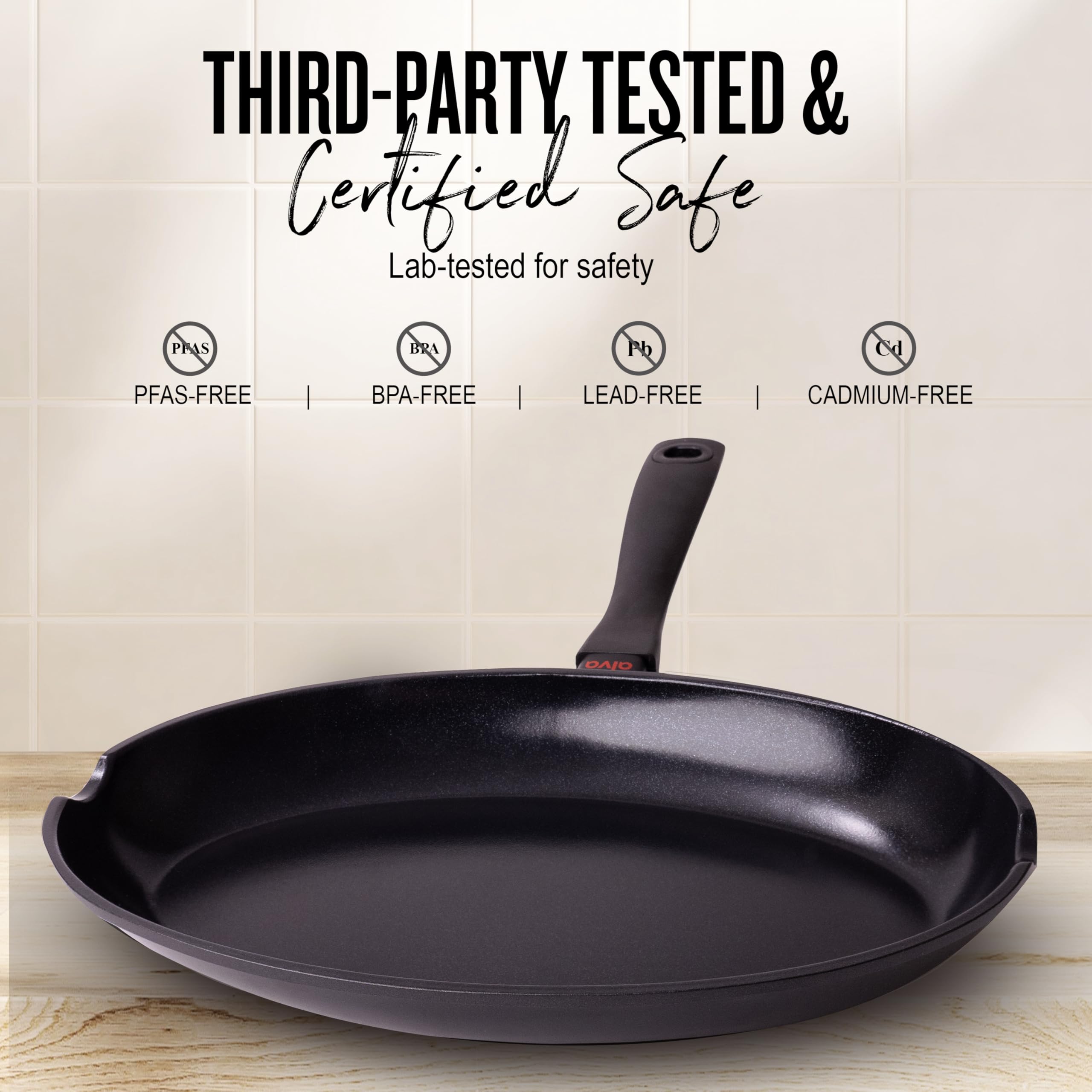 Alva Energy Nonstick Ceramic Fish Pan 13.7" - Lightweight, Easy to Clean and Made without PFAS, PFOA & PTFE - Induction and All Stovetop Compatible with Even Heat Distribution