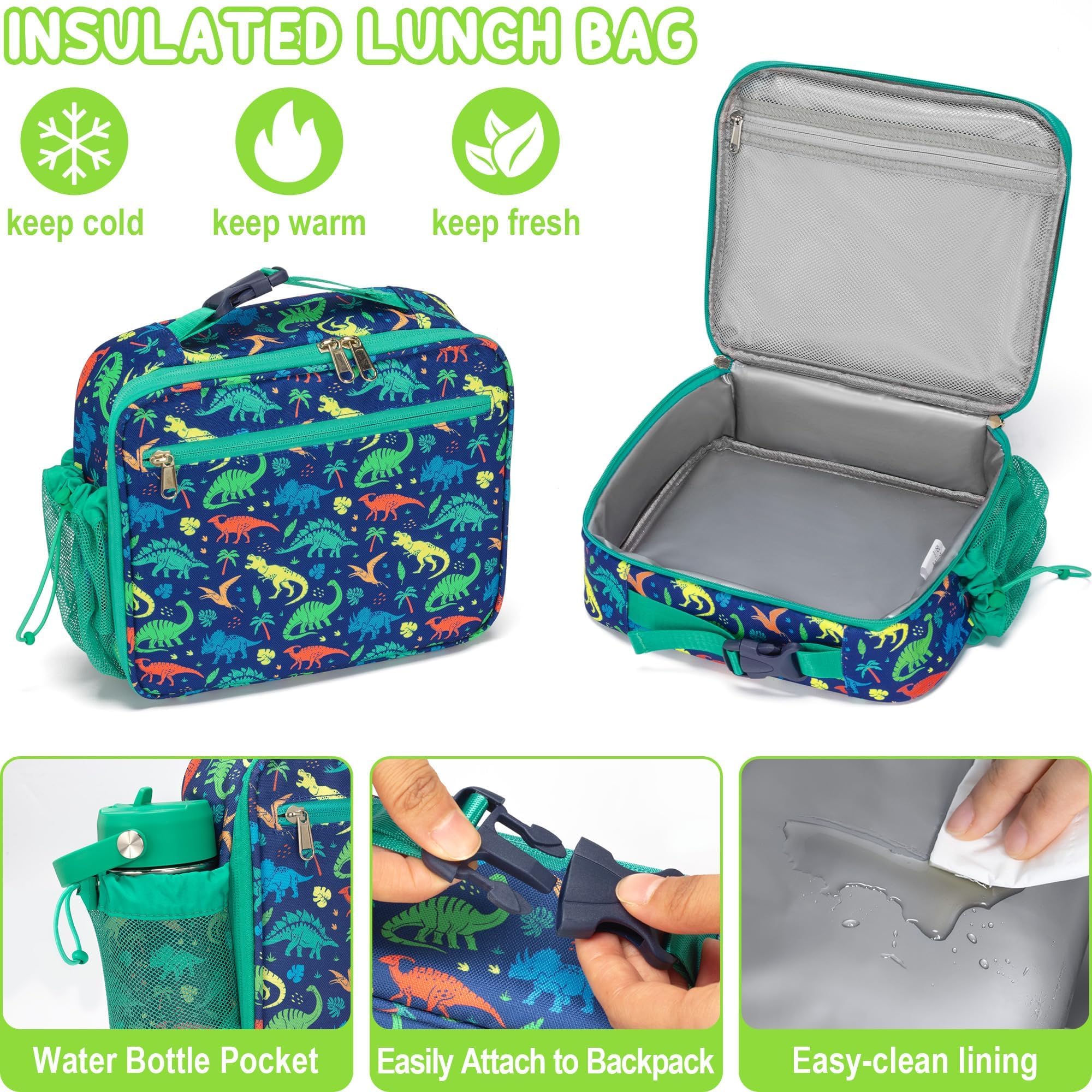 Fimibuke Kid Backpack for School Girl - 3PCS Waterproof Toddler School Bag Cute Bookbag Set with Lunch Box & Pencil Case for Preschool Kindergarten Elementary Back to School Student Ages 3-12, Rainbow