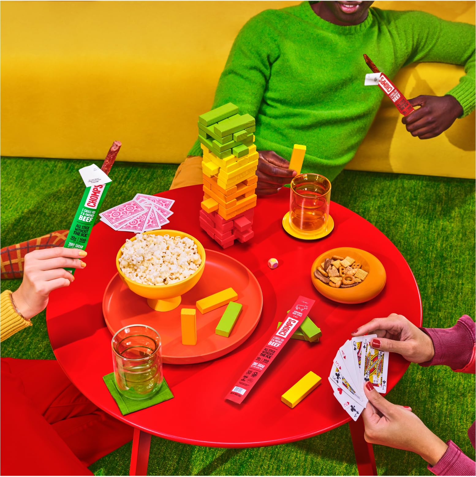 Chomps Grass-Fed and Finished Jalapeño Beef Jerky Snack Sticks 10-Pack - Keto, Paleo, Whole30, 10g Lean Meat Protein, Gluten-Free, Zero Sugar Food, Non-GMO