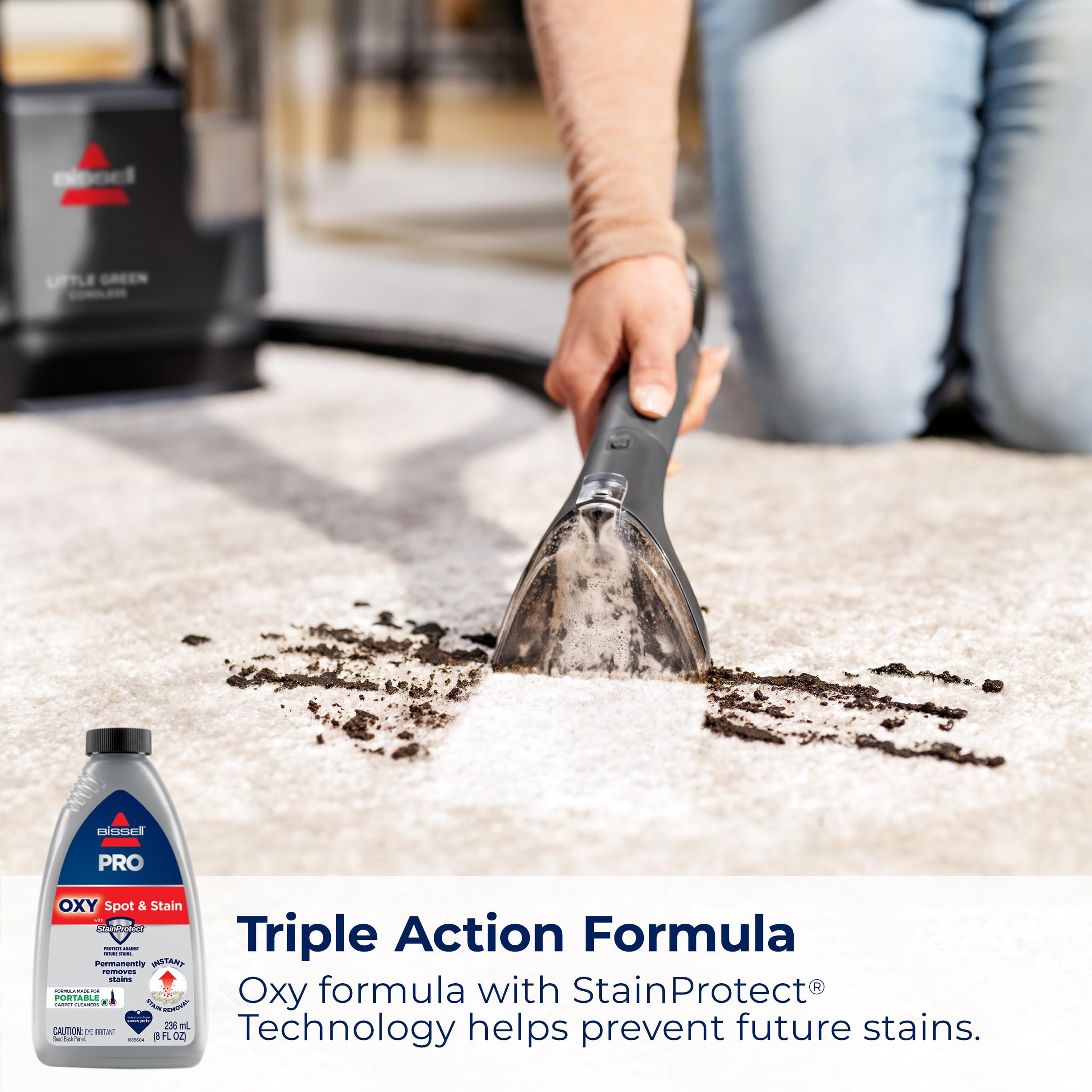 BISSELL Little Green Cordless SmartMix, Powerful Cordless Suction, HydroRinse Self-Cleaning Hose Tool, Pro Oxy Spot & Stain Formula Included