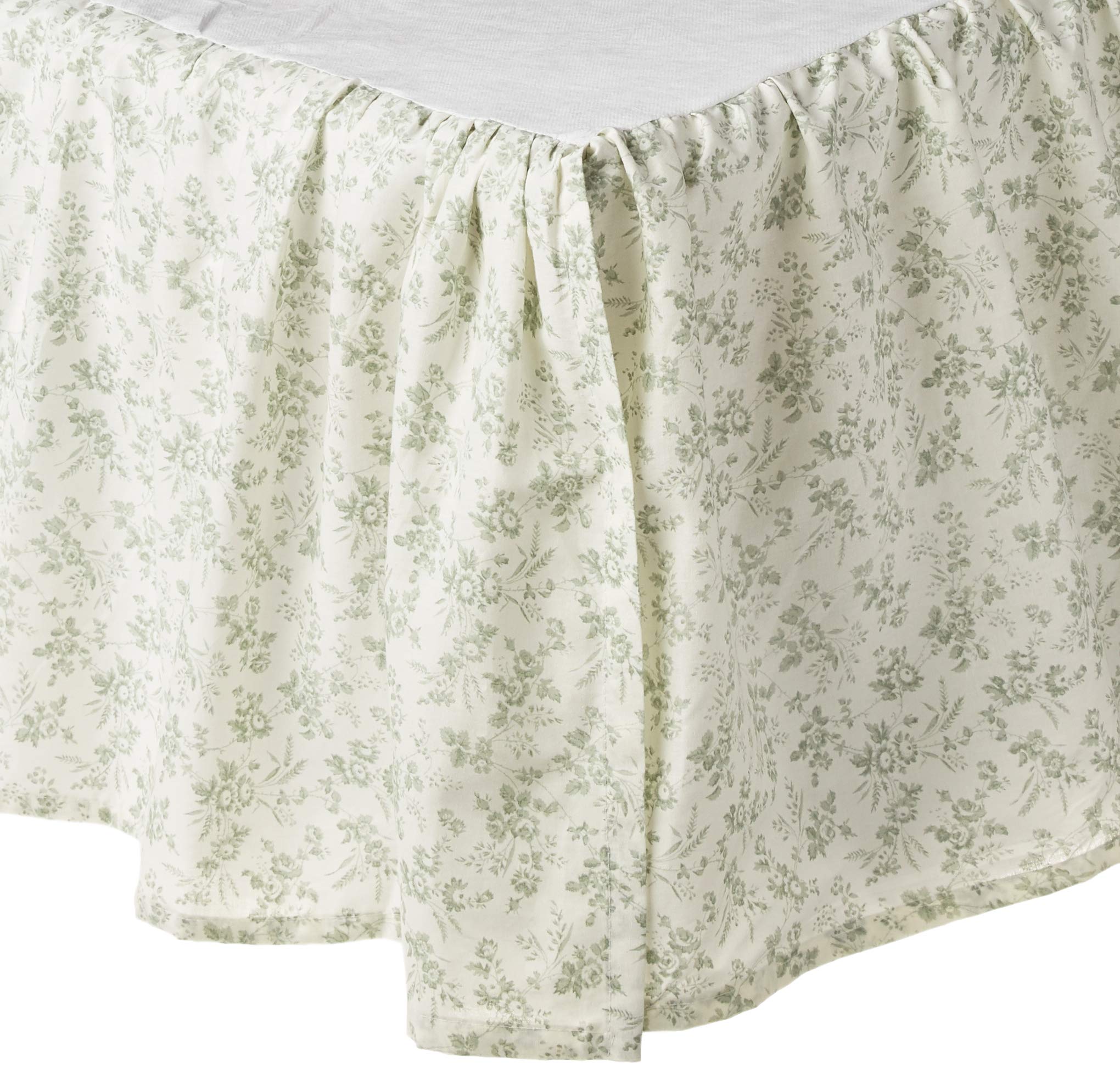 Laura Ashley - Queen Comforter Set, Reversible Cotton Bedding with Matching Shams & Bedskirt, Stylish Home Decor for All Seasons (Harper Sage, Queen)