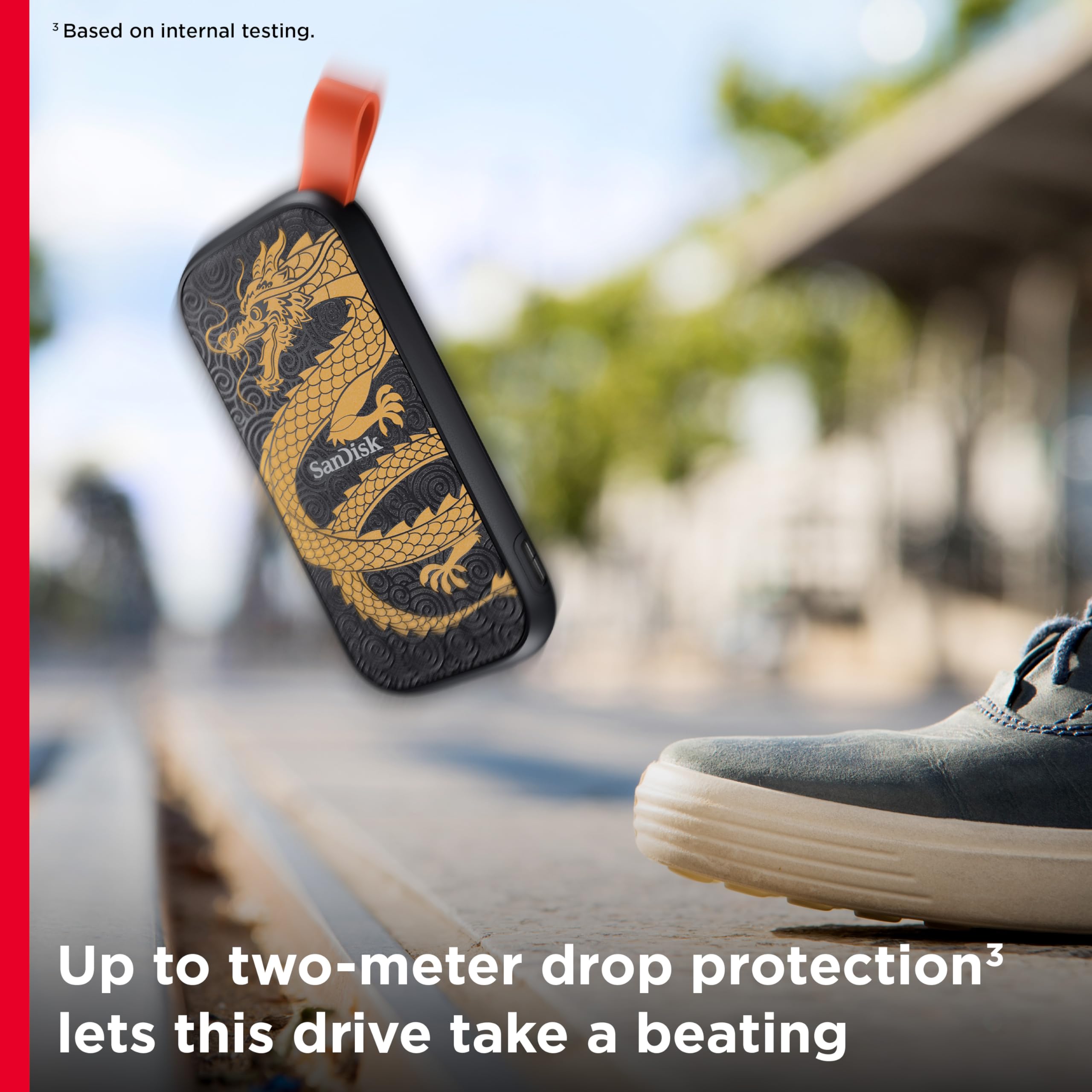 SANDISK 1TB Portable SSD, Dragon Edition - Up to 800MB/s, USB-C, USB 3.2 Gen 2, Updated Firmware - External Solid State Drive - SDSSDE30-1T00-GD25