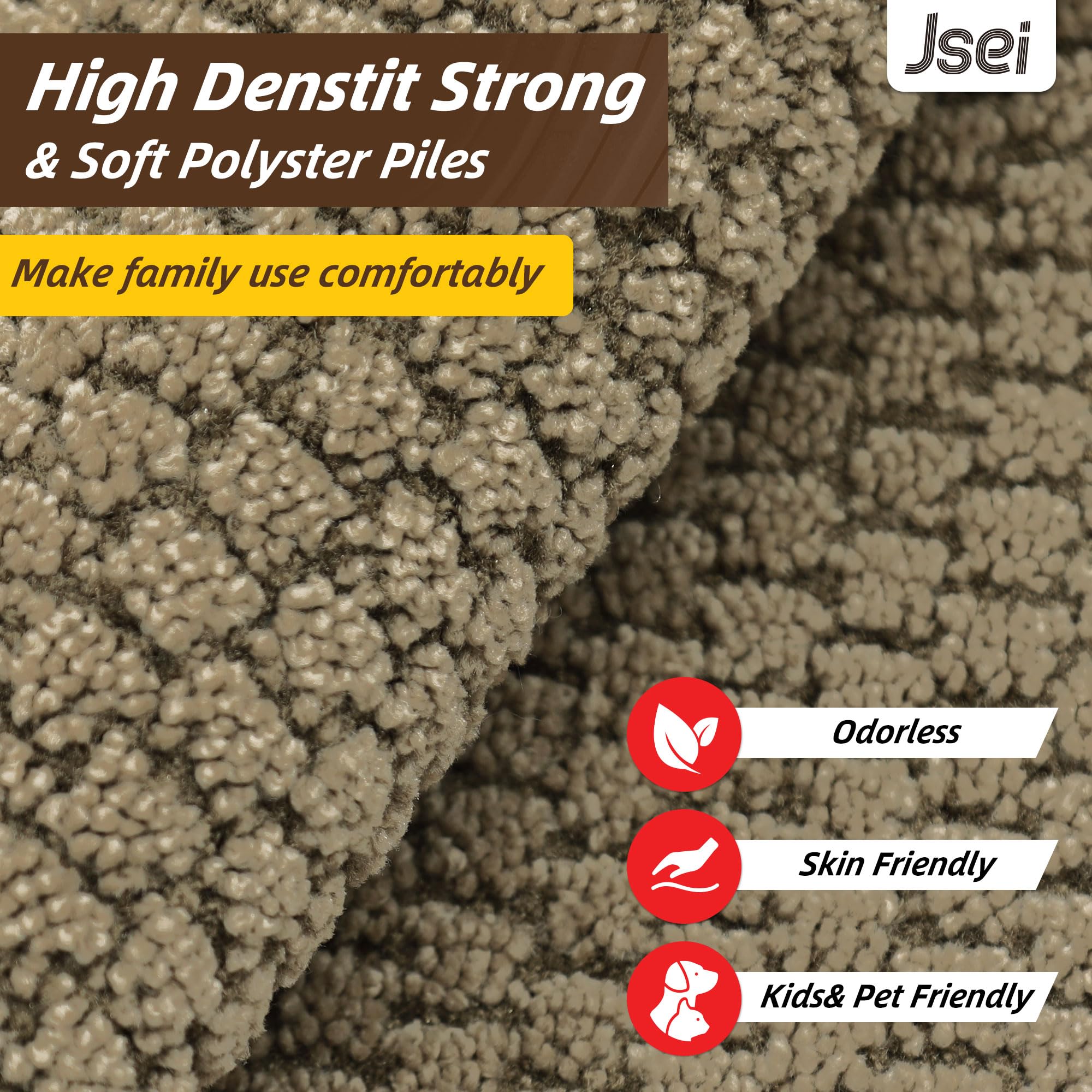 JSEI Dirt Trapper Door Mat 32"x48", Non-Slip Entryway Rugs Doormat Indoor, Washable Absorbent and Stain Resist Welcome Floor Mat for Front Door, Dog Door Mat, Muddy Wet Shoes & Paws, Beige