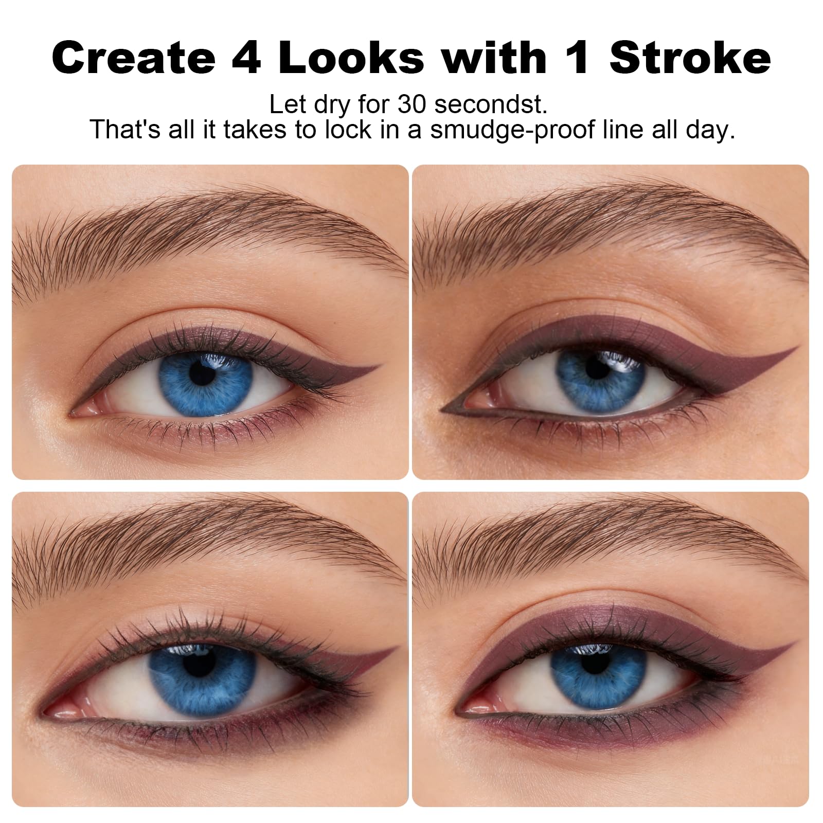 Brenqe Plum Gel Eyeliner Pencil,Smudge-proof Waterproof Long Lasting Plum Eye Liner, High-Pigmented Smooth Creamy Formula for Mature Women, Eyes Makeup Pen Includes Sharpener