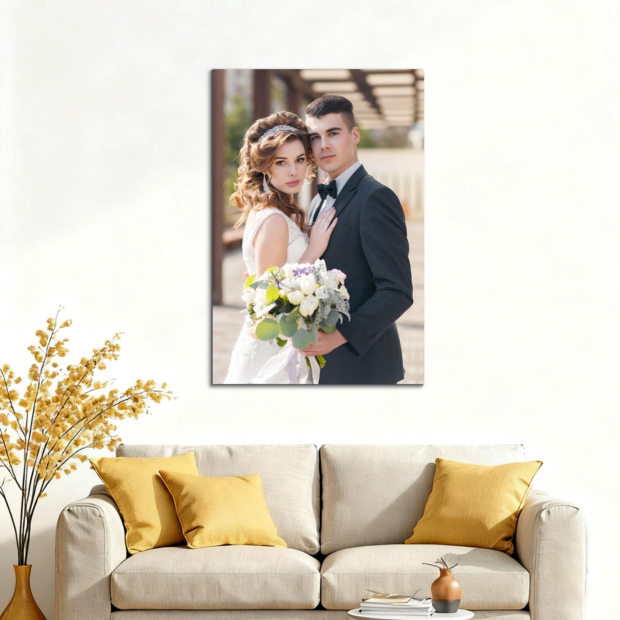 GagetElec Custom Canvas Prints with Your Photos, Personalized Canvas Wall Art for Bedroom, Living Room, Home Decor for Family, Friend, Lover, Pet (11" X 14")