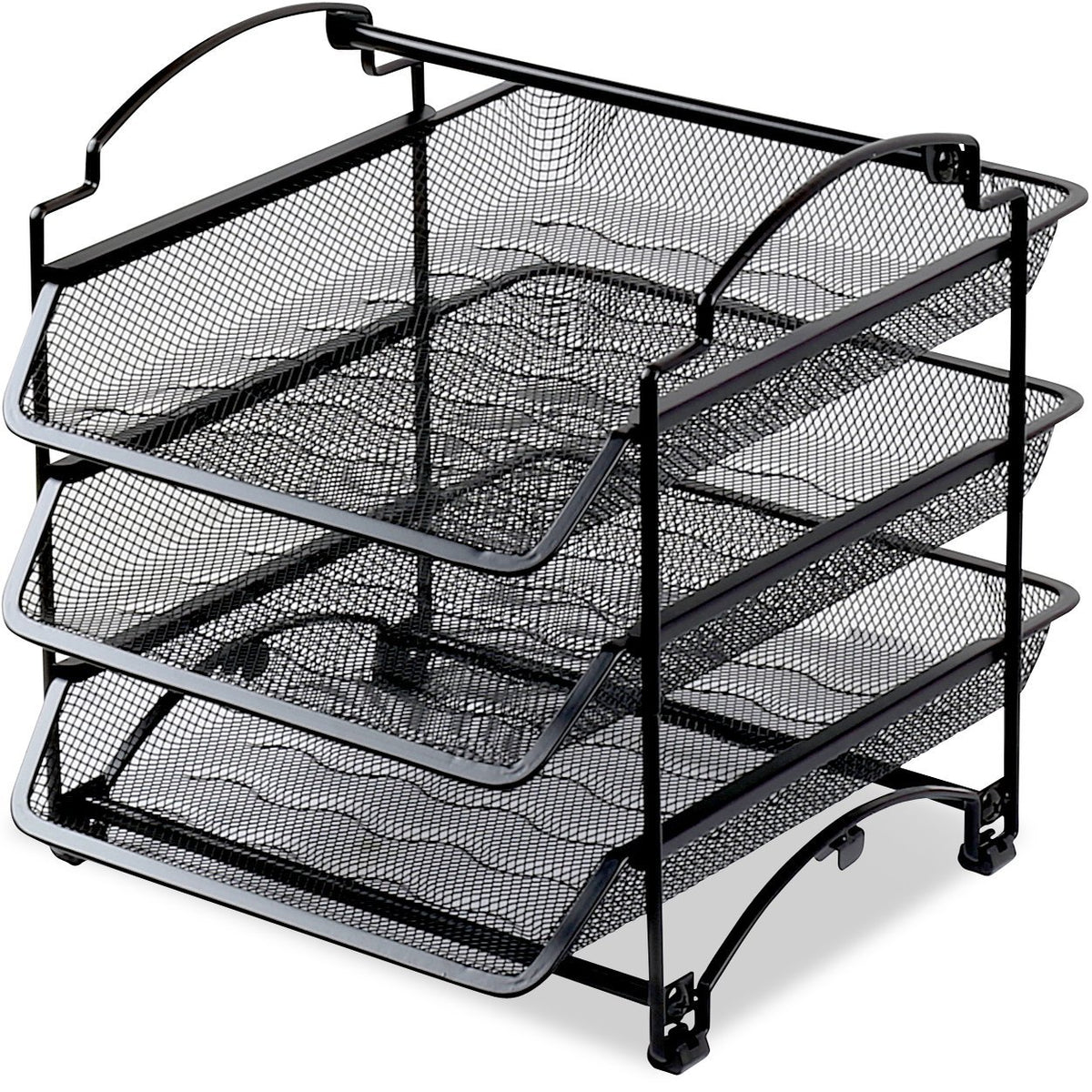 Simple Houseware 3 Tier Stackable Desktop Document Letter Tray Organizer, Black