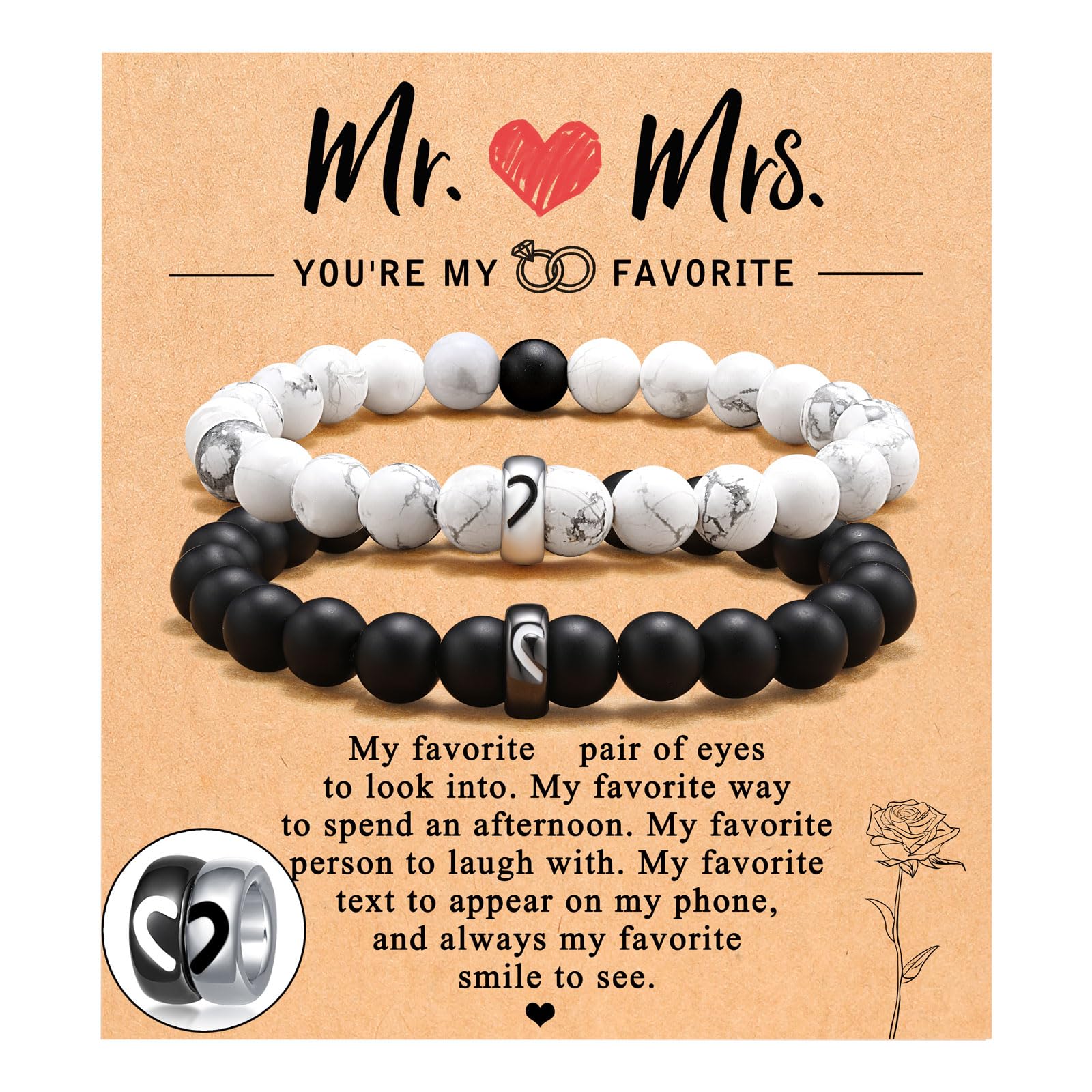 UNGENTHEM Bracciali Mamma E Io – Set Regalo Con Ciondolo Malocchio, Cordino Regolabile, Portafortuna Per Famiglia