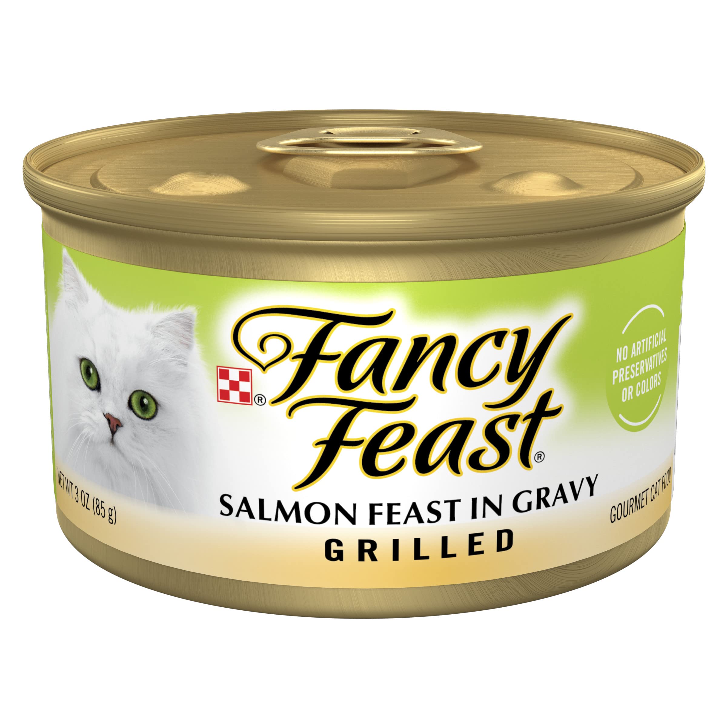 Purina Fancy Feast Grilled Wet Cat Food Salmon Feast in Wet Cat Food Gravy - (Pack of 24) 3 oz. Cans