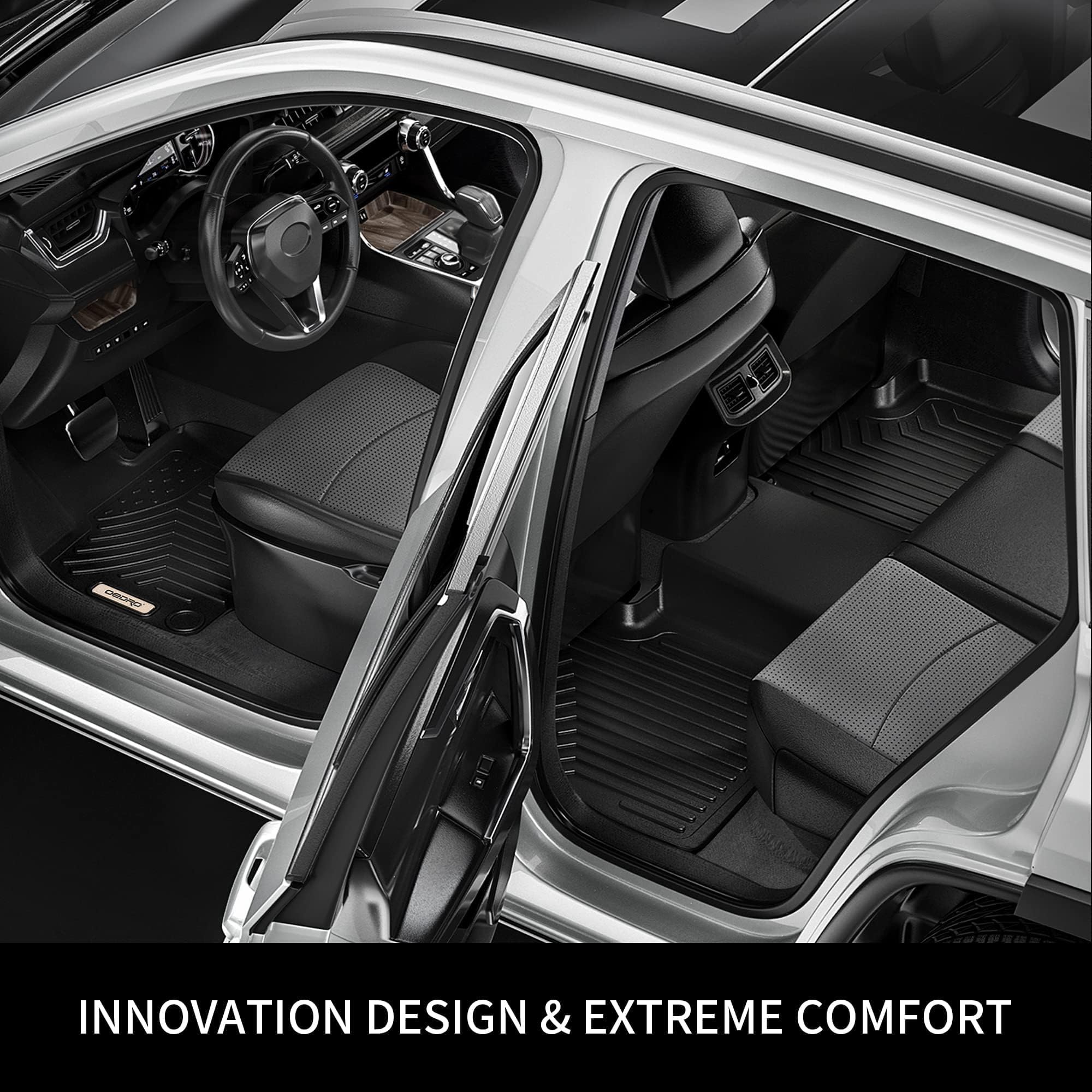 OEDRO Floor Mats Set for Honda Civic Sedan 2022-2024, Custom Fit Black All Weather Front & Rear Row Trunk Liners Car Floor Mats Set