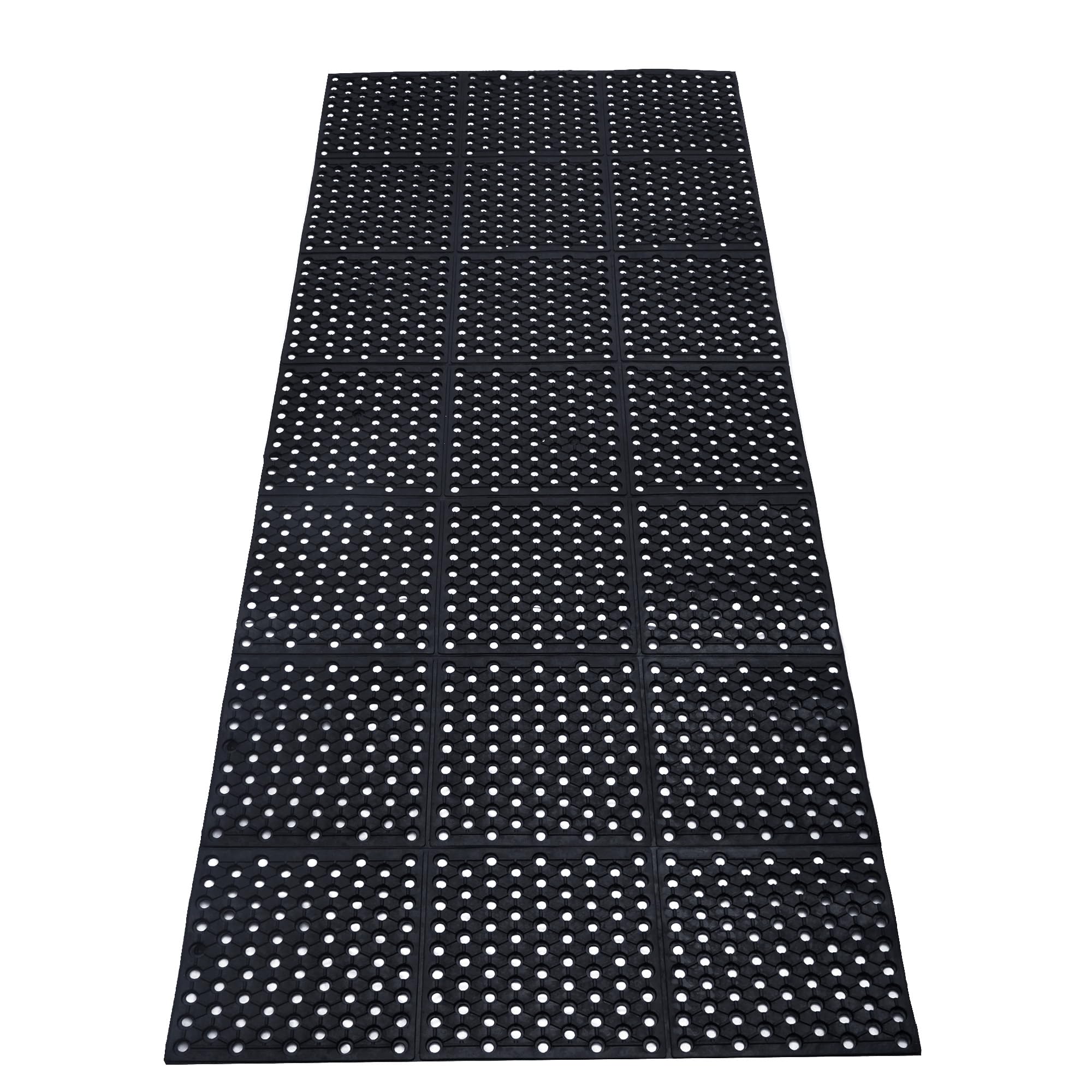tonchean Commercial Anti-Fatigue Rubber Drainage Mat 83x36x0.4in Non-Slip Drainage Rubber Mat with Holes Heavy Duty Commercial Restaurant Kitchen Bar Floor Mats, Door Mats Use Wet Area