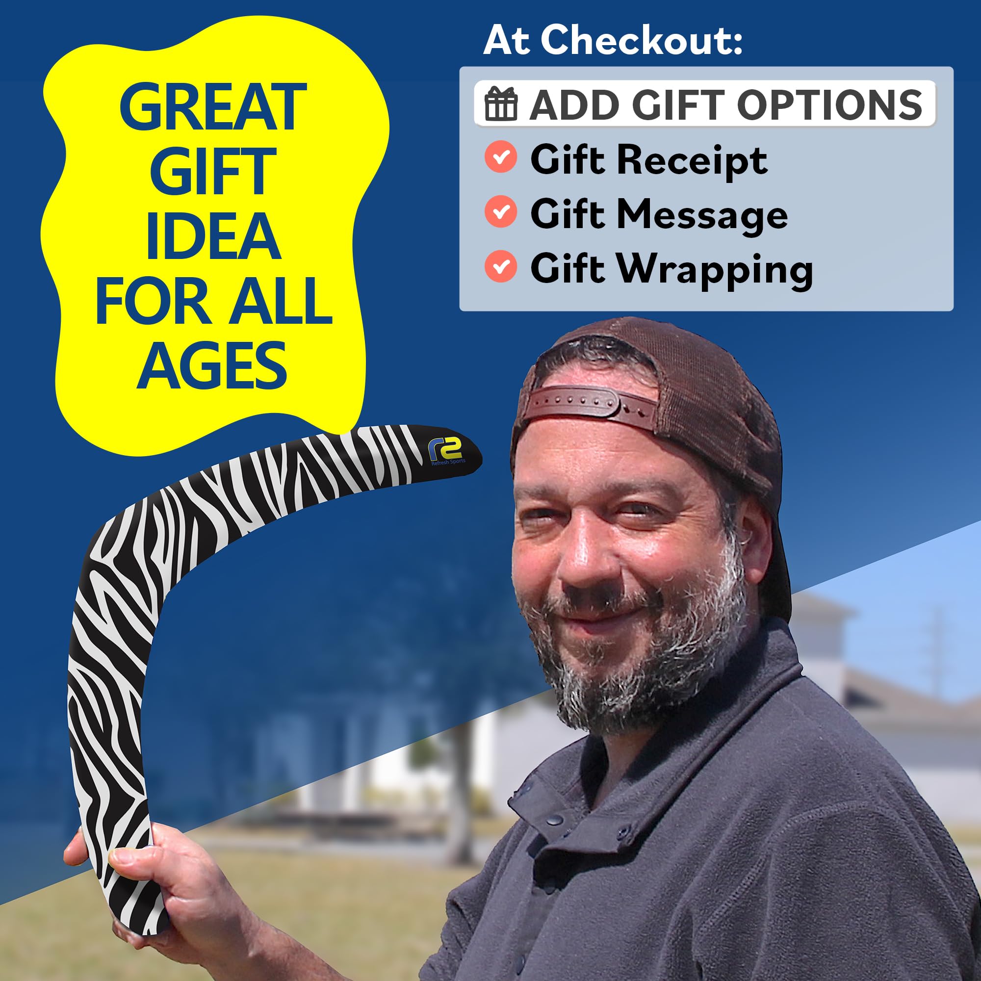 Outdoor Flying Disc Boomerang Toy - Soft Material That Doesn't Hurt - Ideal Outdoor Toy Gifts For Teens & Adults - Best Gifts For Boys & Girls - Stocking Stuffers For Kids 3 4 5 6 7 8 9 10 11 12+