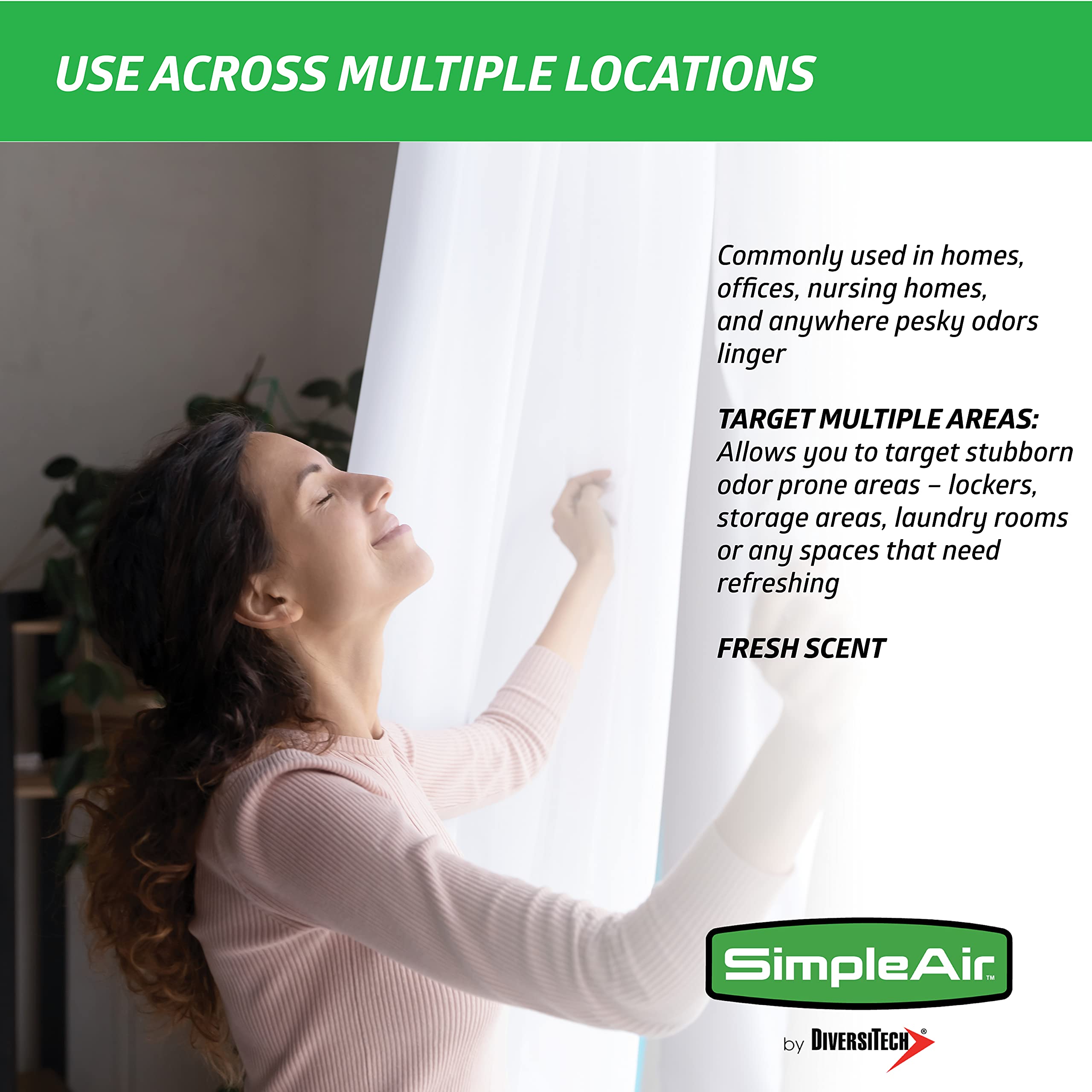 SimpleAir SC-3200 Duct Fresh Spray Air Freshener, Deodorizer, Professional HVAC Odor Remover for House, Automotive, 32 fl oz, Clear