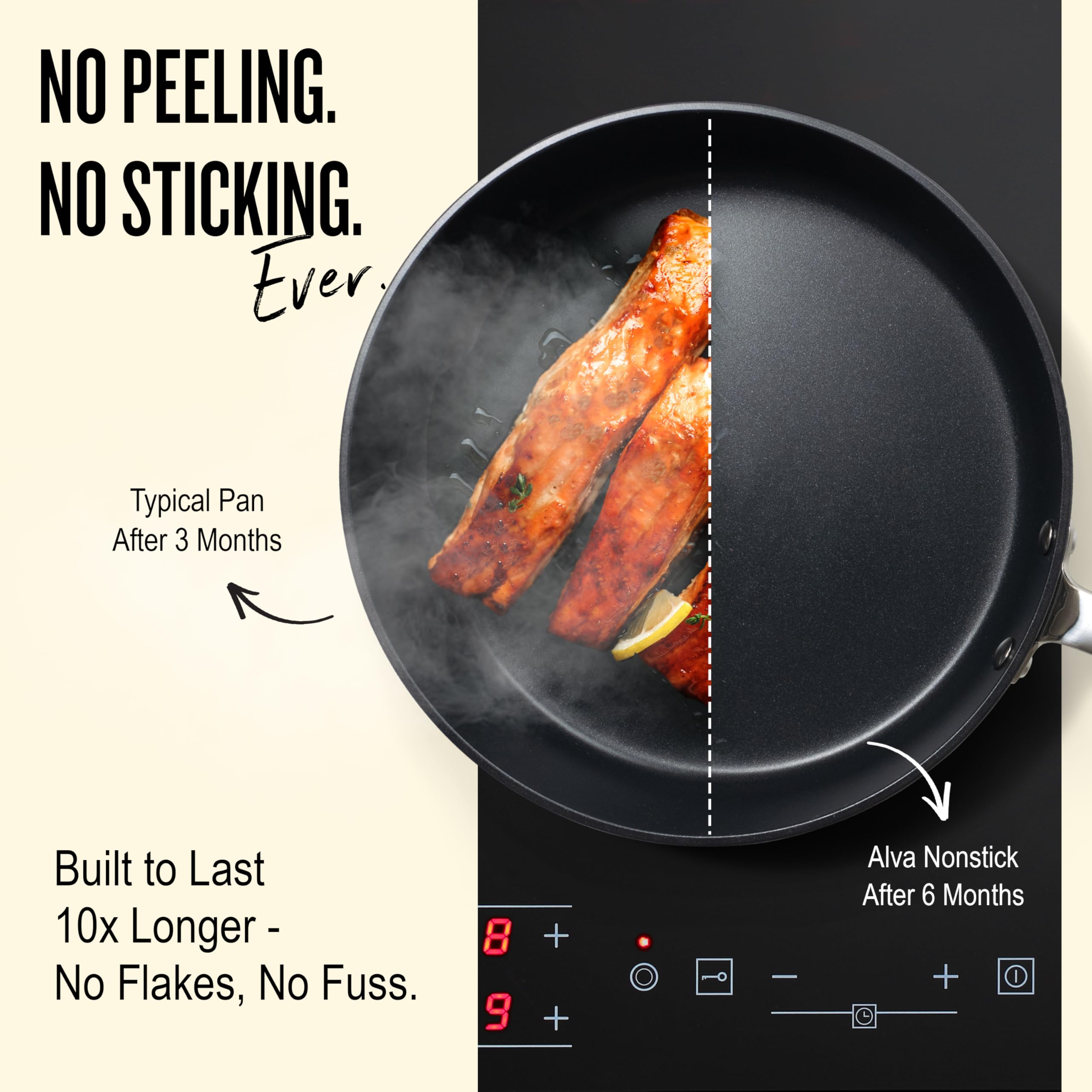 Alva Maestro 8” Non-Toxic Ceramic Nonstick Frying Pan – Oven & Induction Safe Skillet for Healthy Cooking – Sustainable, No PFAS/PTFE, Easy-to-Clean, Even Heat Distribution, Toxin-Free Cookware