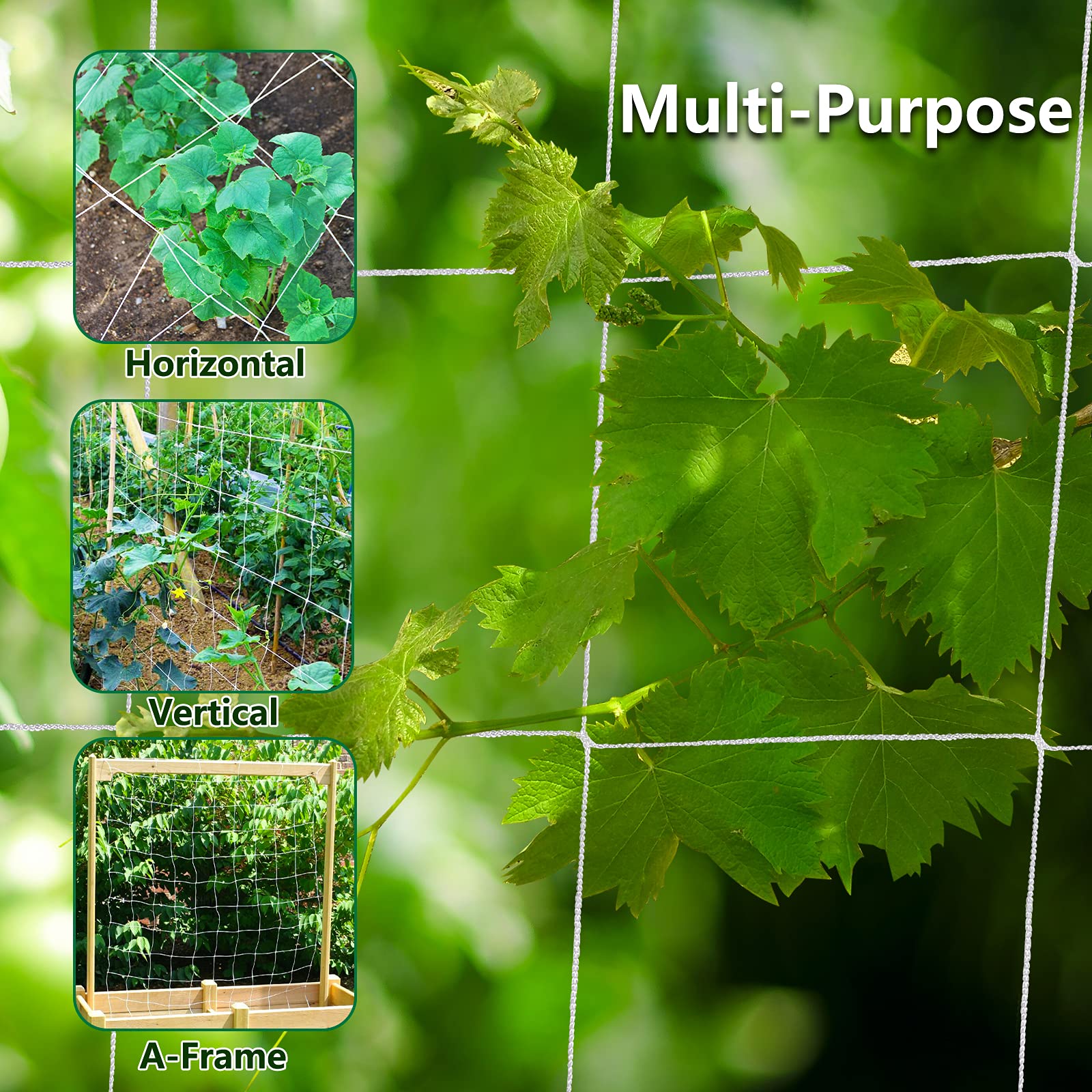 mychoiii Professional Garden Trellis Netting Bulk Roll - 6.5ft x 3280ft Heavy-Duty Garden Netting for Climbing Plants,Garden Melons Vegetables, Grape Racks, Hydroponic