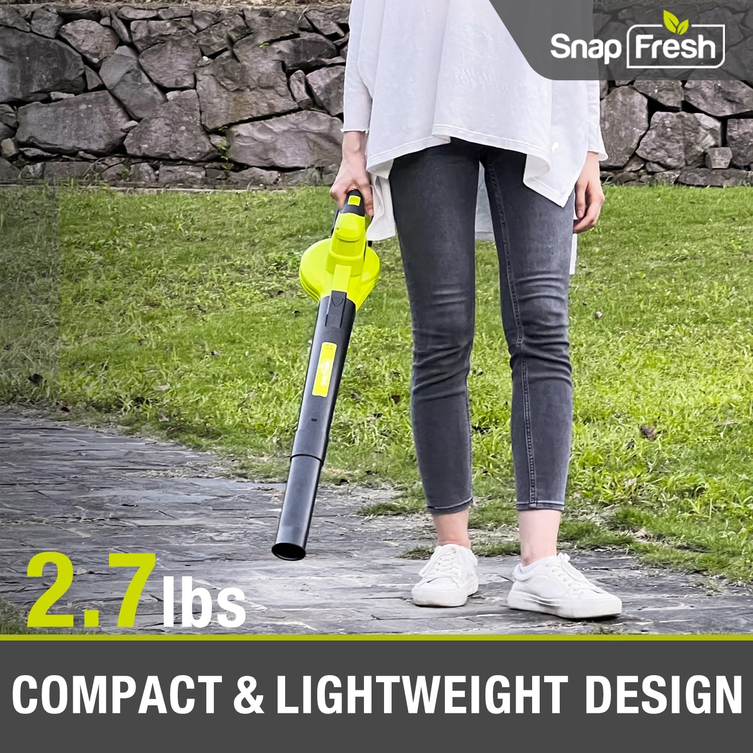 SnapFresh Cordless Leaf Blower - 20V Electric Leaf Blower 130 MPH / 140 CFM - Lightweight 2-Speed Leaf Blowers for Lawn Care and Yard/Garden/Patio (Tool Only-Battery & Charger not Included)