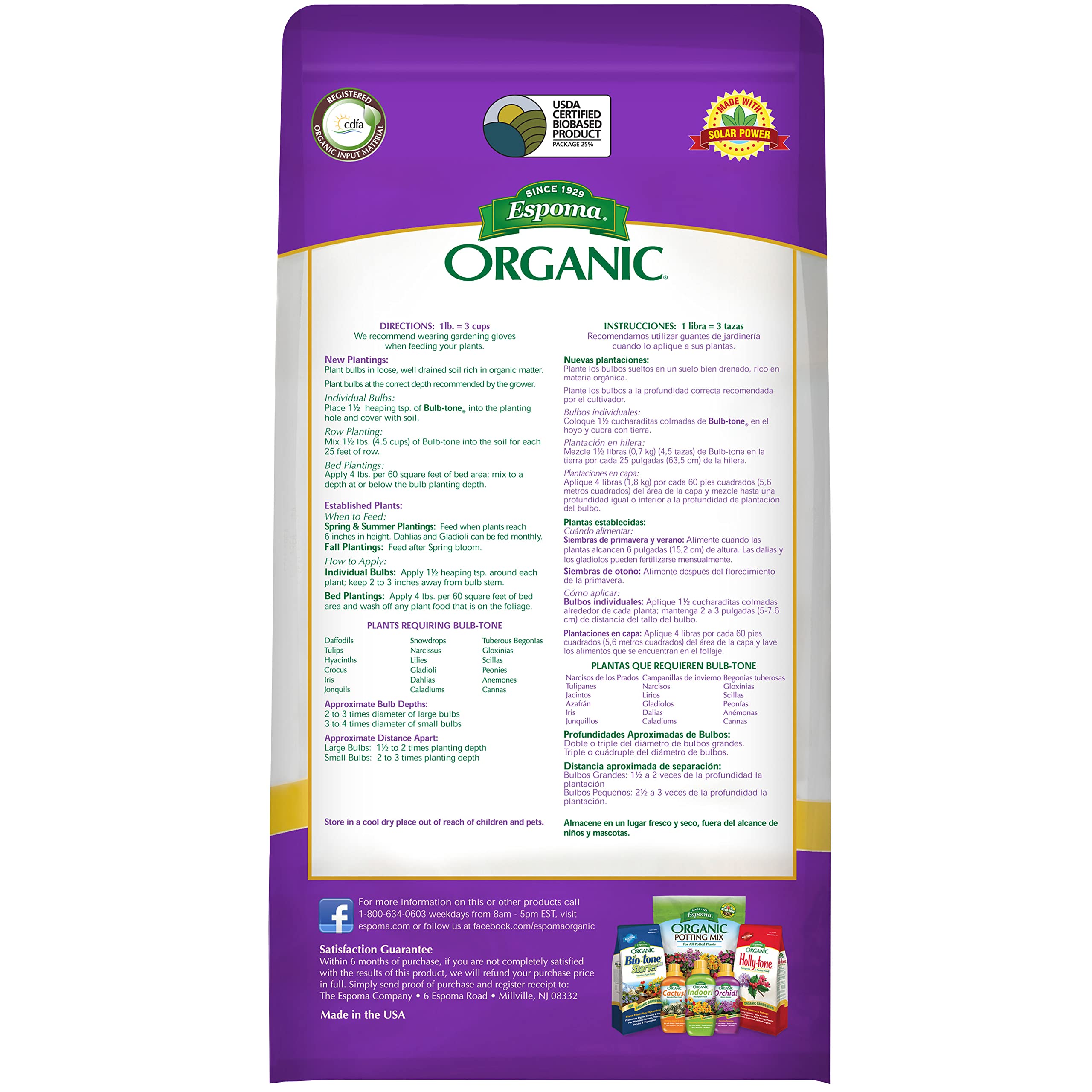 Espoma Organic Bulb-Tone 3-5-3 Natural & Organic Fertilizer and Plant Food for All Spring and Fall Bulbs. 4 lb. Bag. Use for Planting & Feeding to Promote Vibrant Blooms
