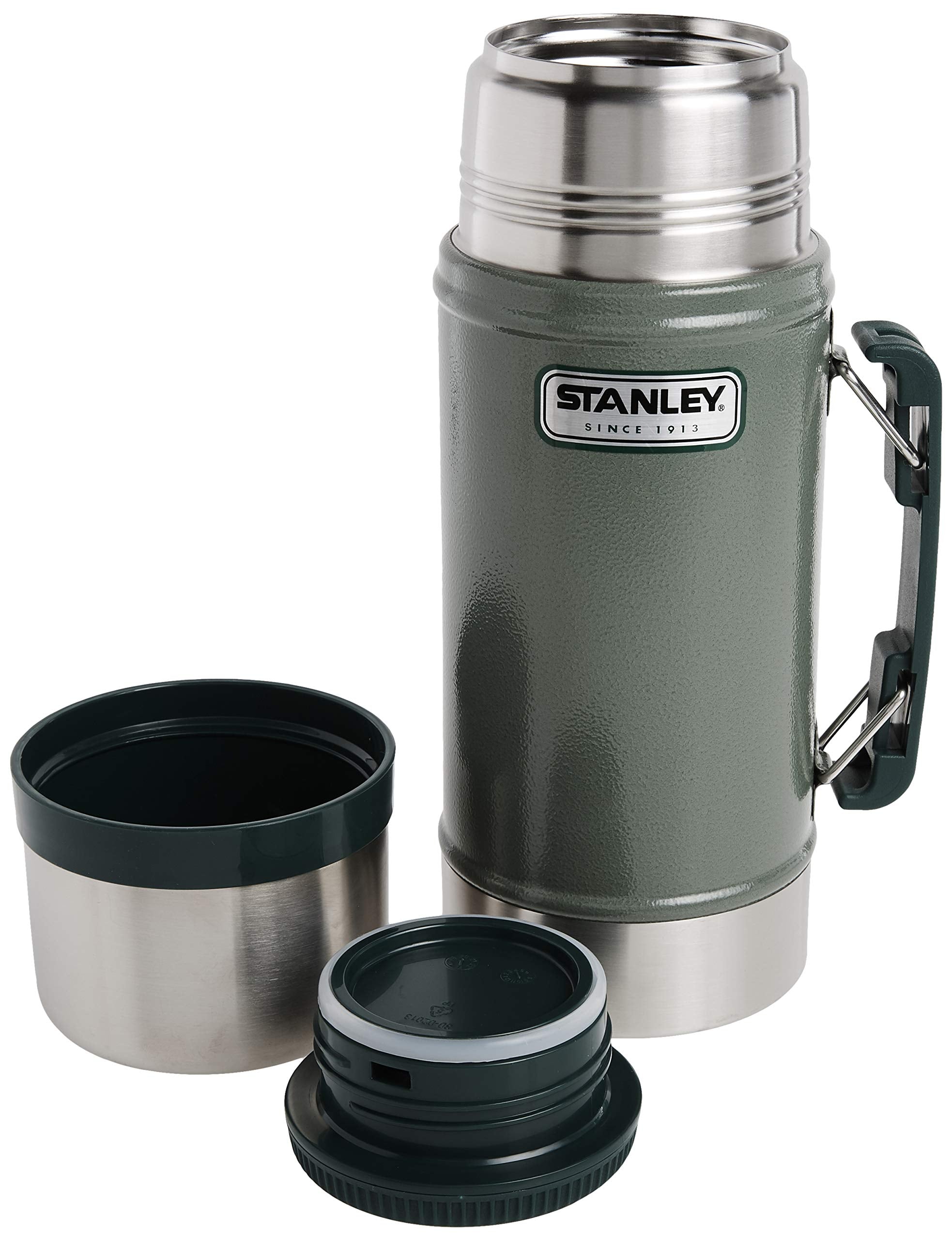 Stanley Classic Legendary Vacuum Insulated Food Jar – Stainless Steel, Naturally BPA-free Container – Keeps Food/Liquid Hot or Cold for 15 Hours – Leak Resistant, Hammertone Green, 24 OZ / 0.71 L