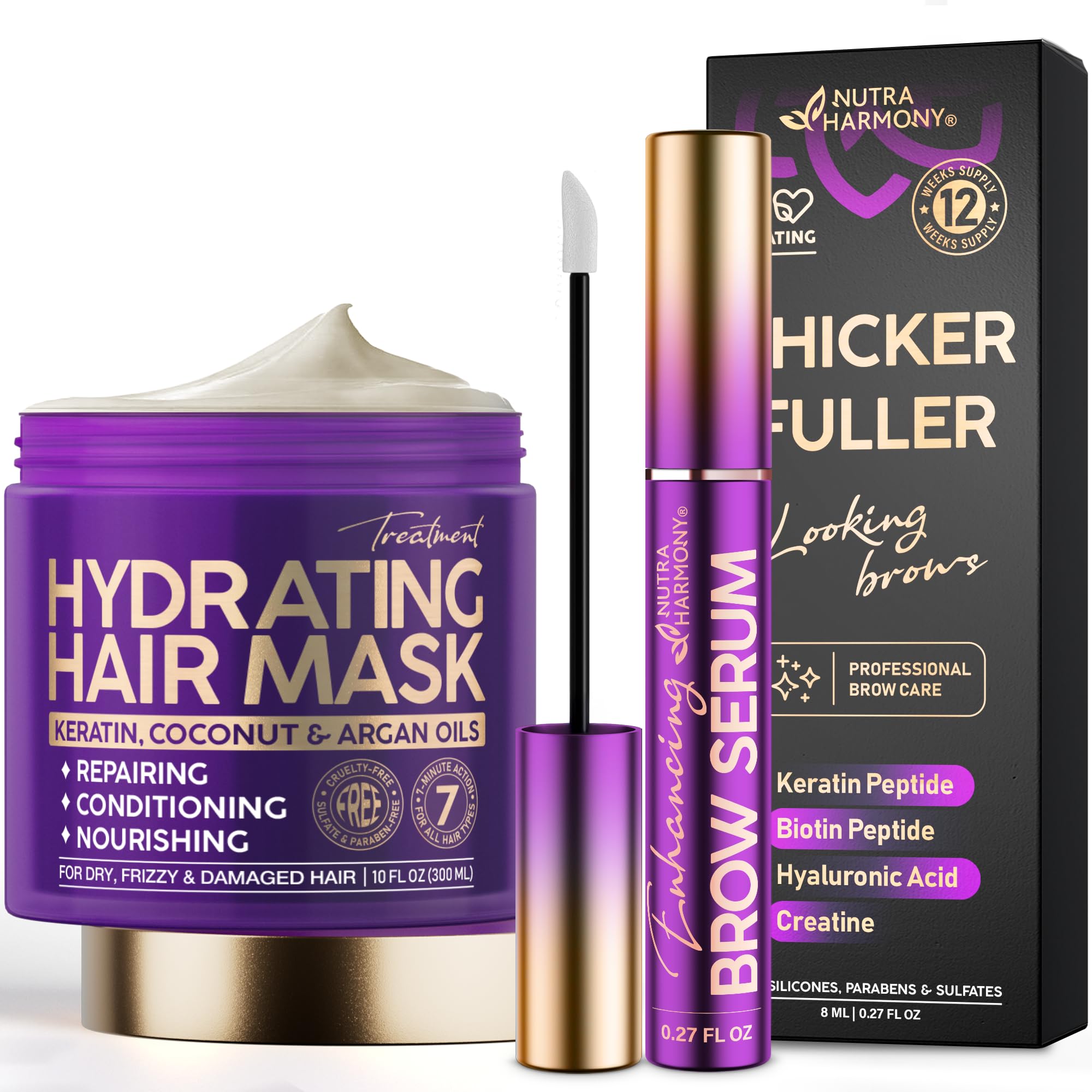 NUTRAHARMONY Hydrating Hair Mask & Enhancing Brow Serum