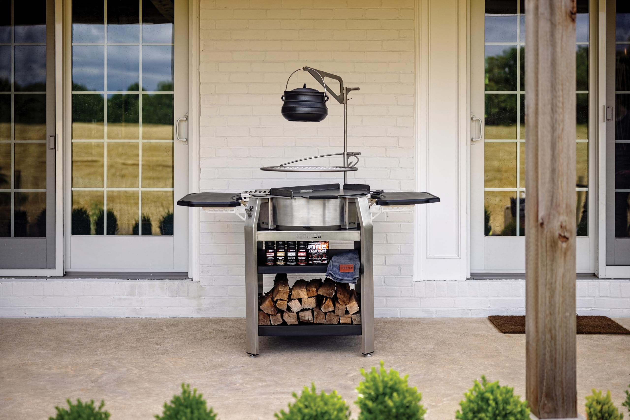 Breeo Live-Fire Grill - Outdoor Fire Pit, Portable Wood Stove, Firepit Grills - For BBQ, Pizza, Burger, From Grilling to Searing - Campfire Cooking Equipment - Compatible with All X24 Accessories