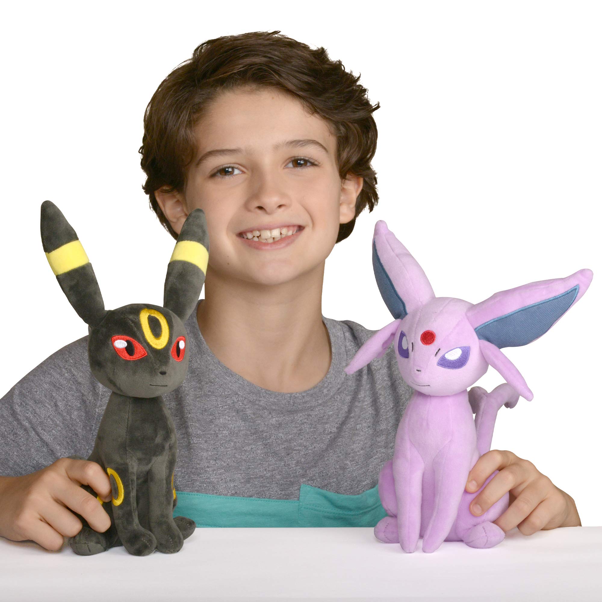 Pokemon 8" Espeon & Umbreon Plush 2-Pack - Officially Licensed - Eevee Evolution Figures - Authentic Soft Stuffed Animal Toy - Gift for Kids, Boys, Girls - 2+