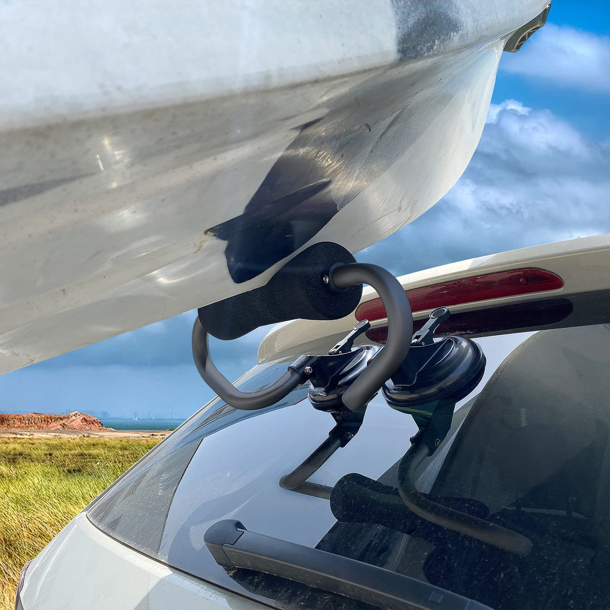 Bonsing Kayak Roller, Kayak Load Assist for SUV Car Roof Lift with Suction Cups - Dark Gray