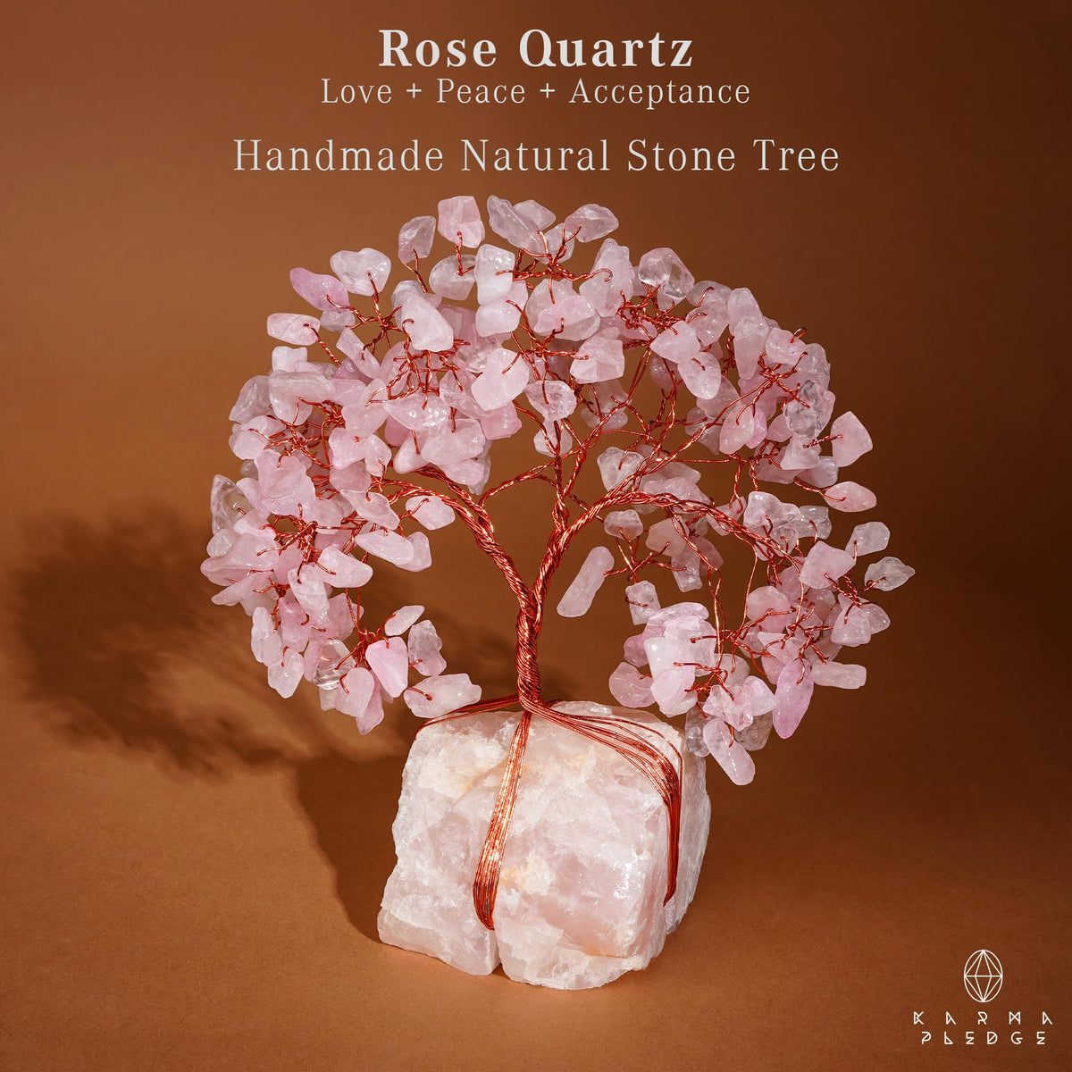 Rose Quartz Crystal Trees for Home Decor, Office Desk Decoration, Chakra Healing Crystals and Stone for Positive Energy, Money, Good Luck, Tree of Life Spiritual Birthday Gifts for Women and Mom