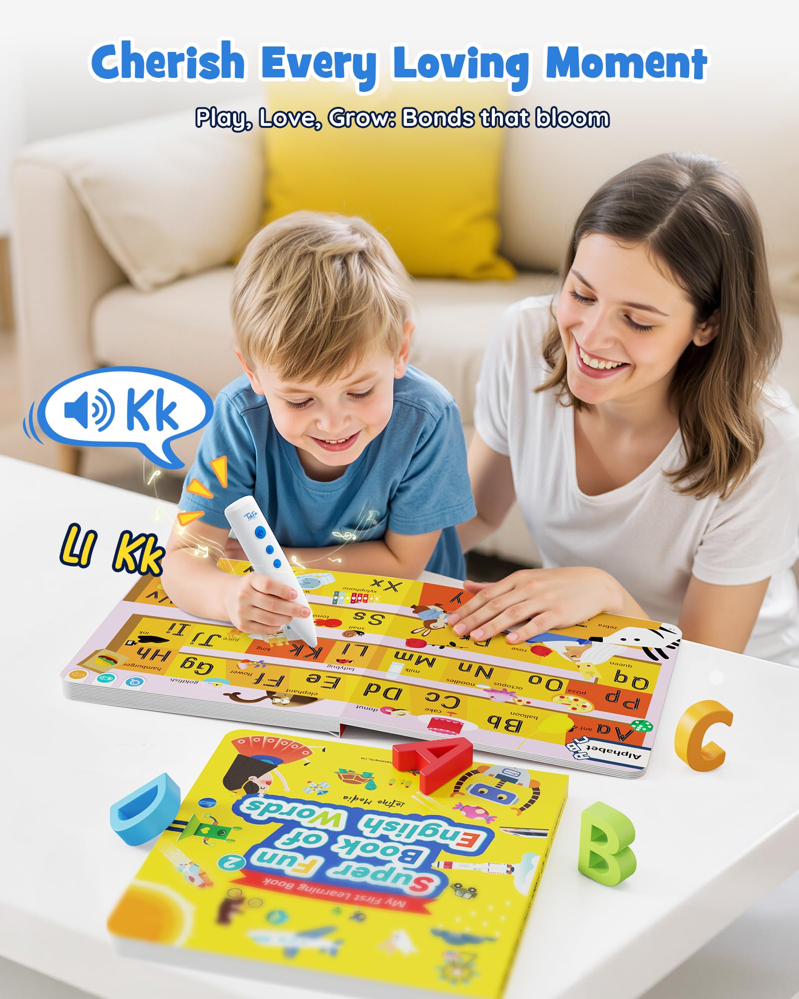 TEKFUN Learn to Read Sound Books with Talking Pen, Educational Autism Sensory Toys for Kids, 500+ Learning Activities, Toddler Birthday Gifts for Boys Girls Ages 1-6