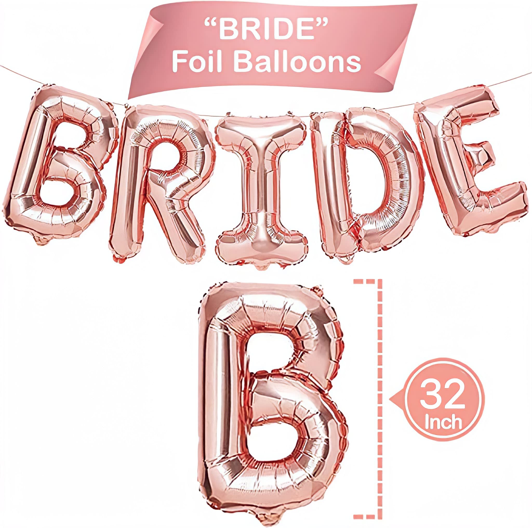 Huge Rose Gold Bride Balloons Set, Diamond Ring Balloon, Silver Bachelorette Party Decorations Bride Balloons Bachelorette Bachelorette Balloons,Bridal Shower Balloon, Bride Decorations