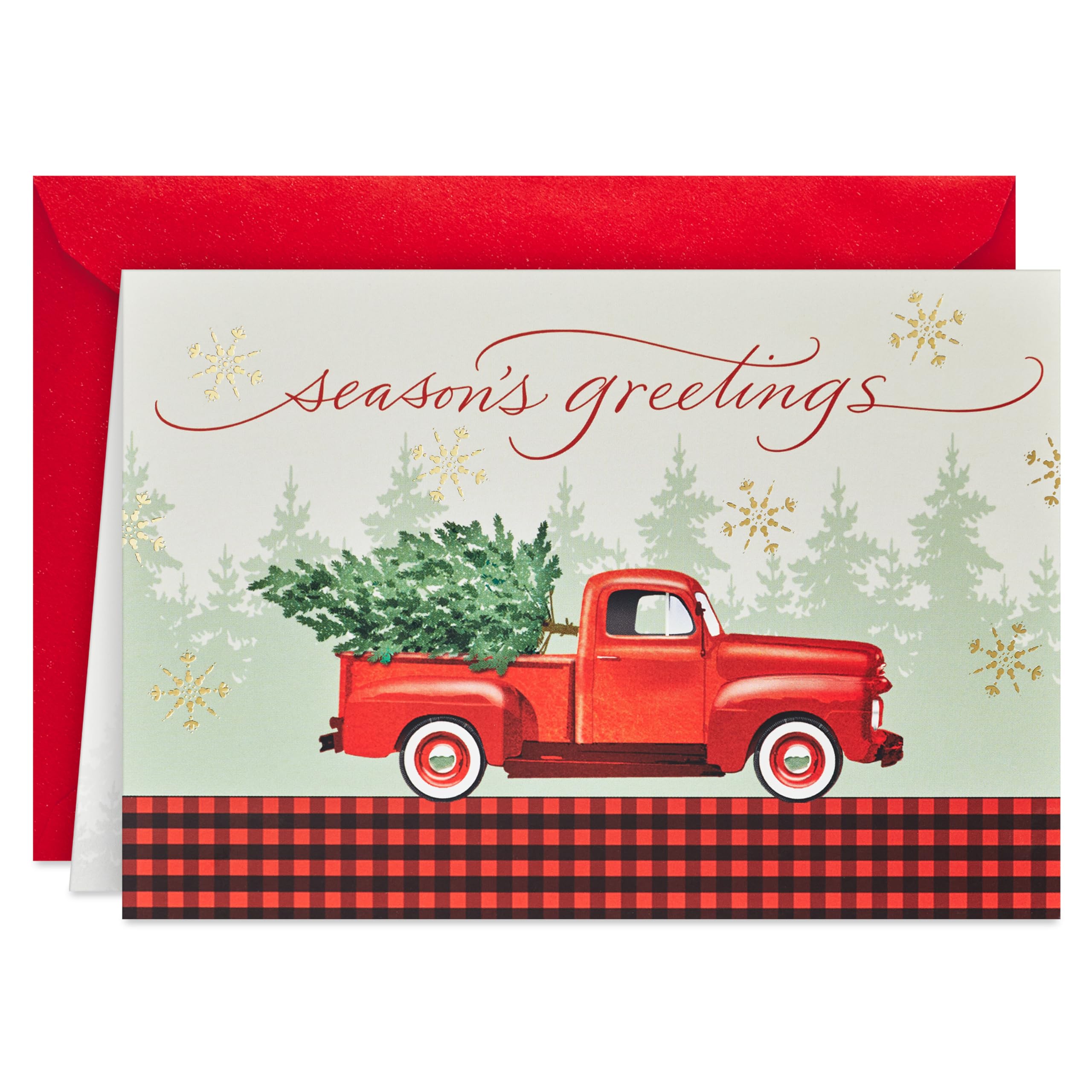 Hallmark Boxed Christmas Cards, Rustic Red Truck (40 Cards and 40 Envelopes) Season's Greetings