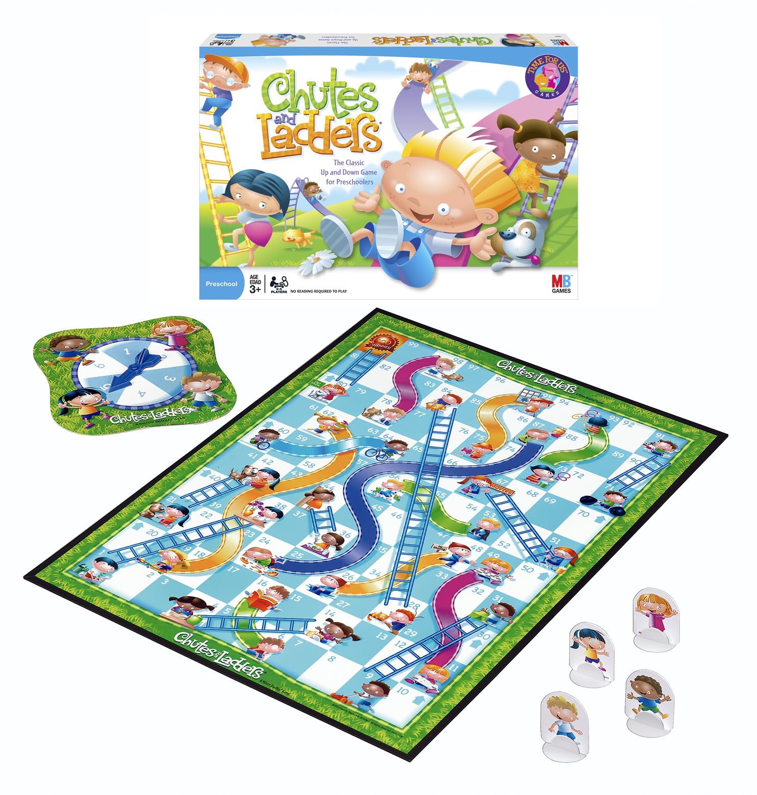 Hasbro Gaming Chutes and Ladders Board Game | 2 to 4 Players | Preschool Games for Boys & Girls for Kids | Ages 3+ (Amazon Exclusive)