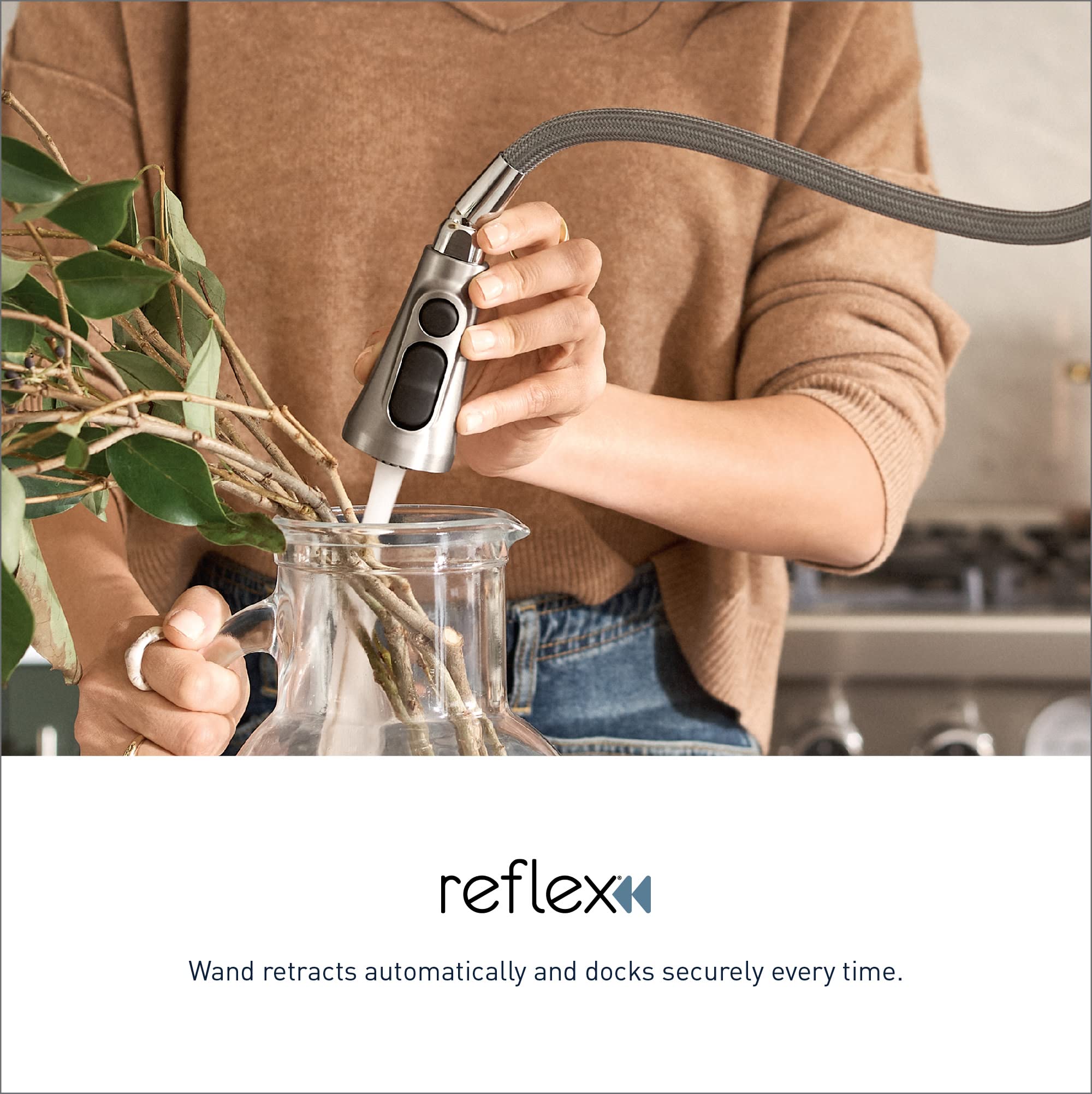 Moen Camerist Spot Resist Stainless One-Handle Kitchen Faucet with Pullout Spray Head, Featuring Power Clean and Reflex Docking System, 7545SRS