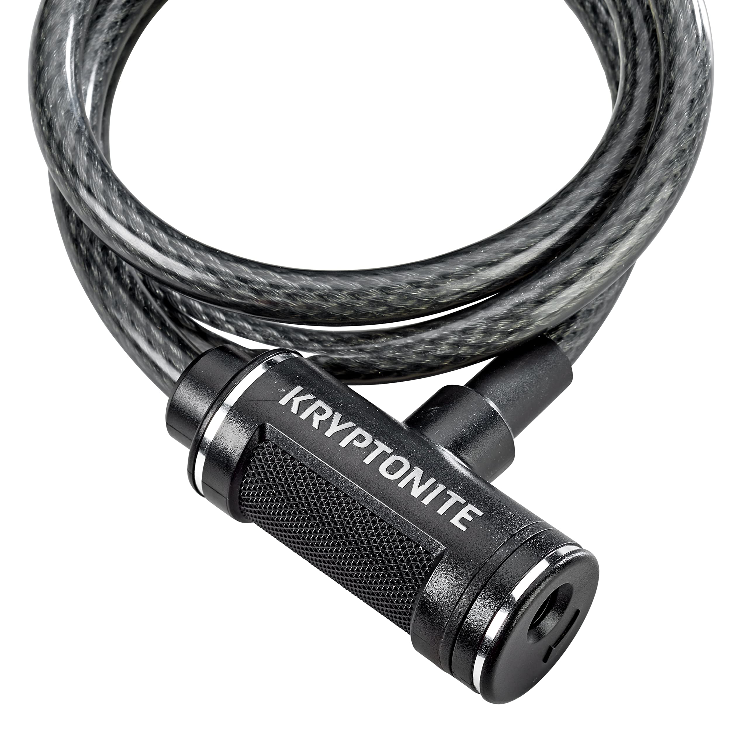 Kryptonite Bike Lock Cable, 6ft. x 12mm Braided Steel Cable Anti-Theft Security Bicycle Lock with Keys for Outdoor Equipment, Bicycles, Scooters, Fence, Gate,Black
